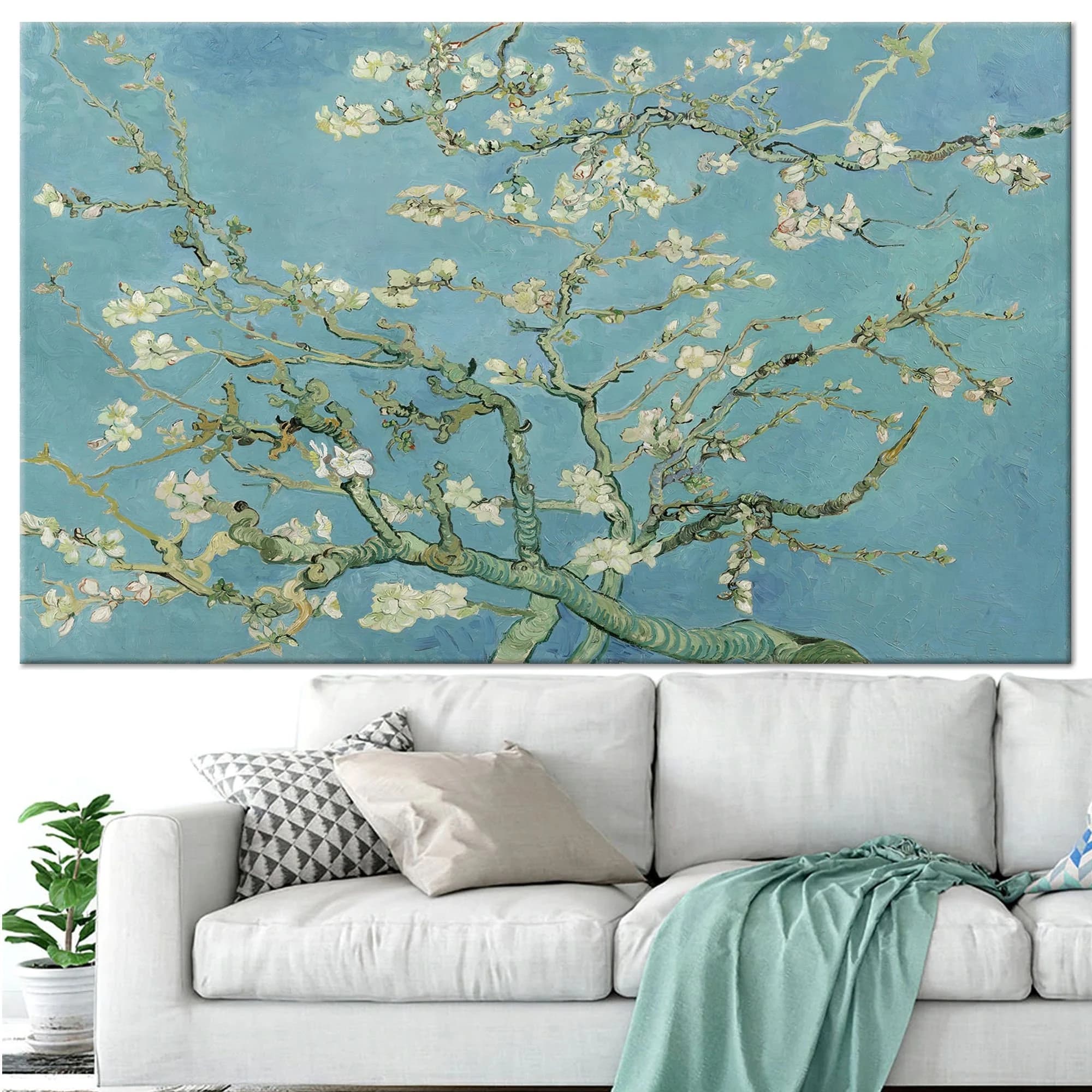 Van Gogh Almond Blossom Canvas Print: Vintage Floral Wall Art