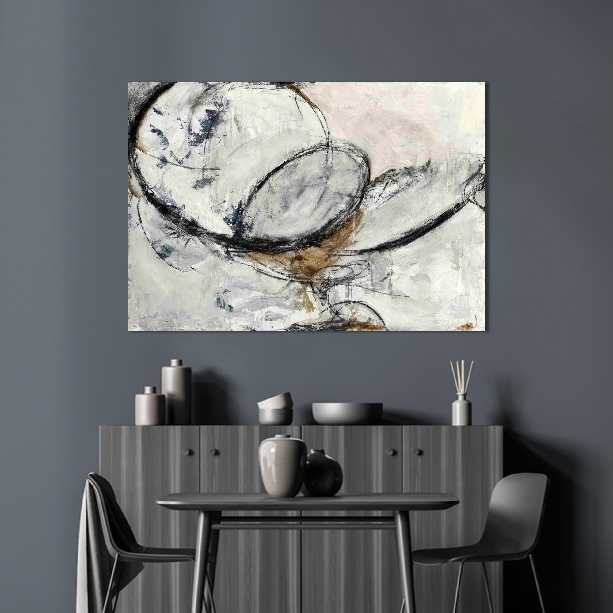 Abstract Canvas Wall Art: Modern Gray Glass Decor - image 3