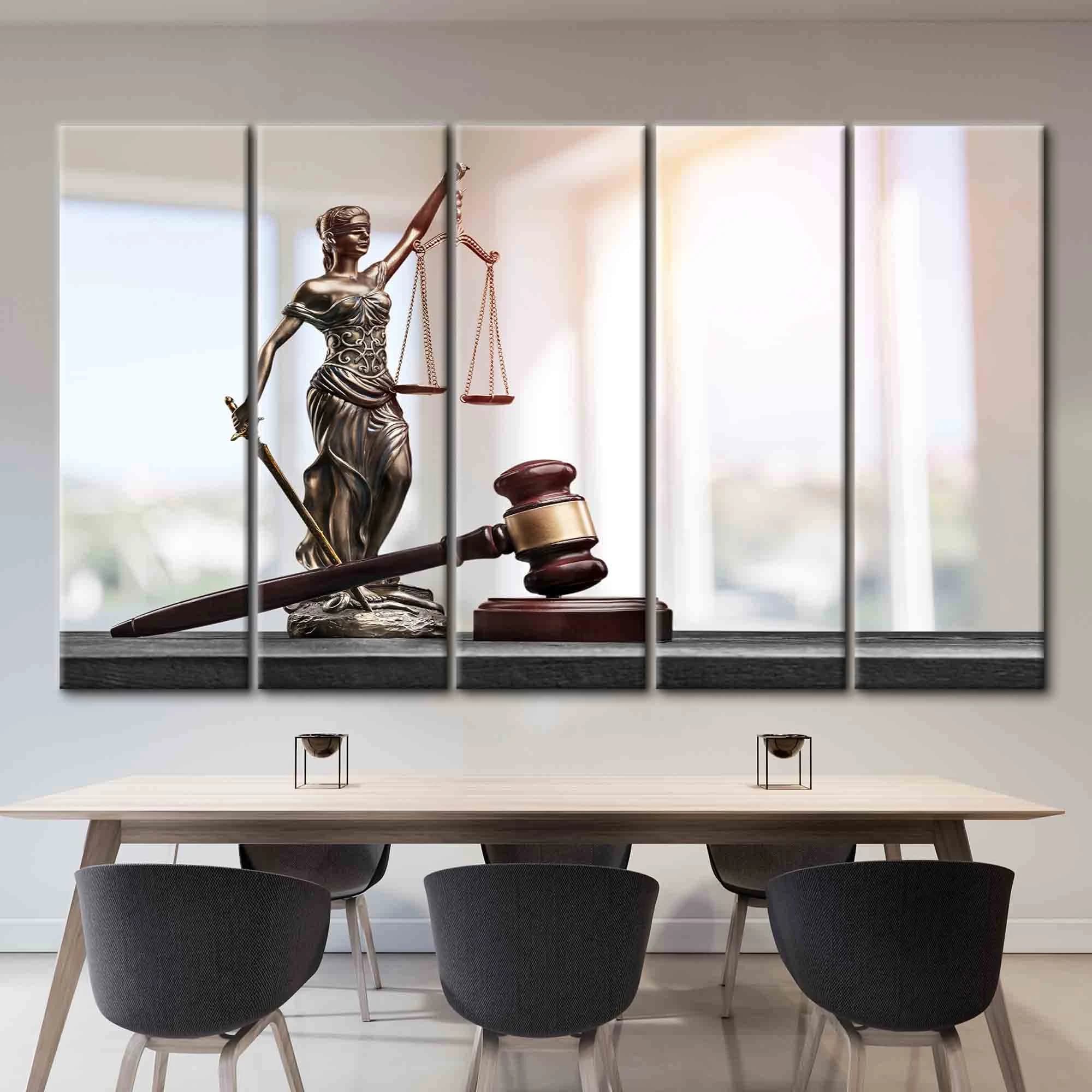 Lady Justice Canvas Print: Themis with Scales, Modern Law Office Decor - image 5