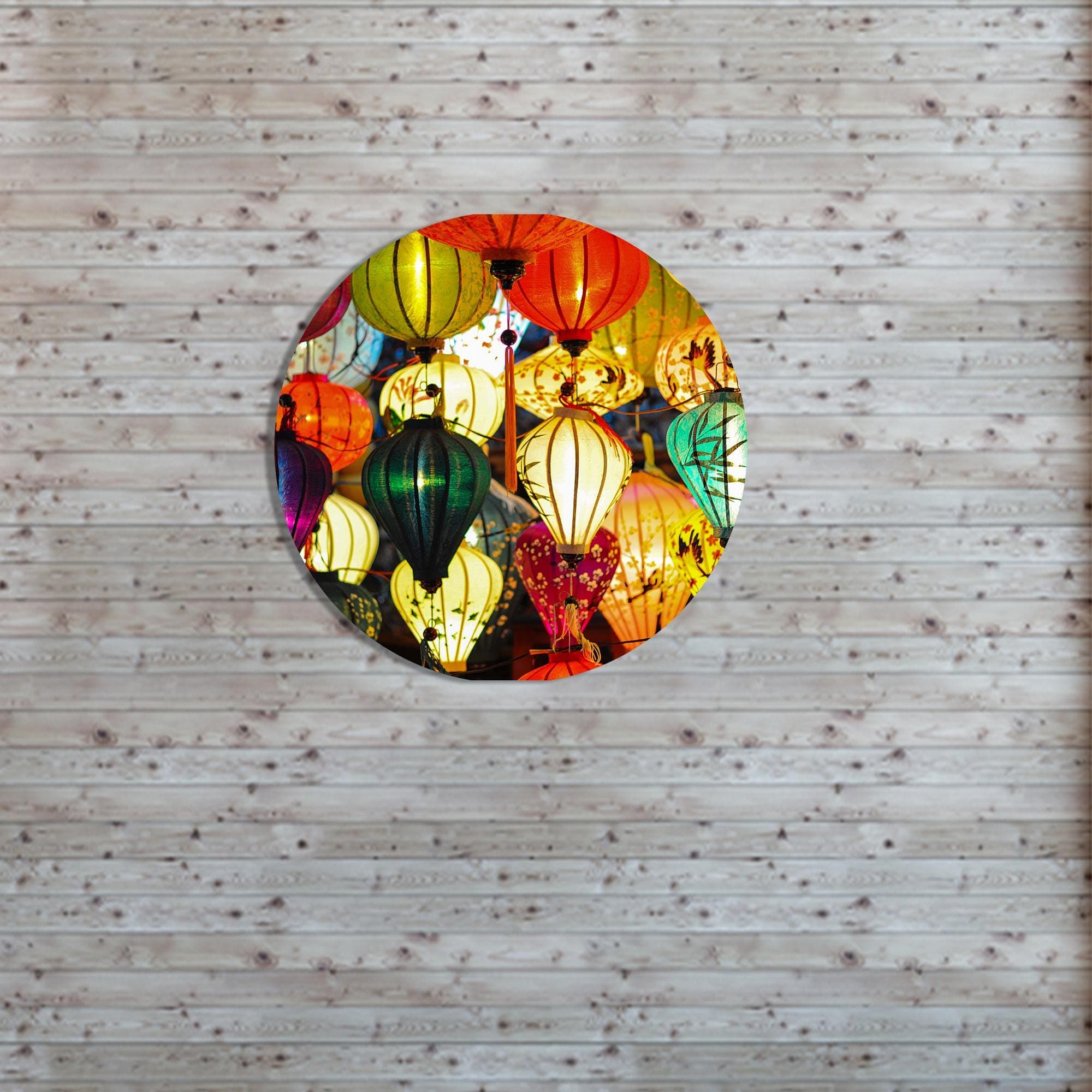 Lantern Canvas Art: Rainbow Asia Decor, Modern Glass Wall Art - image 4