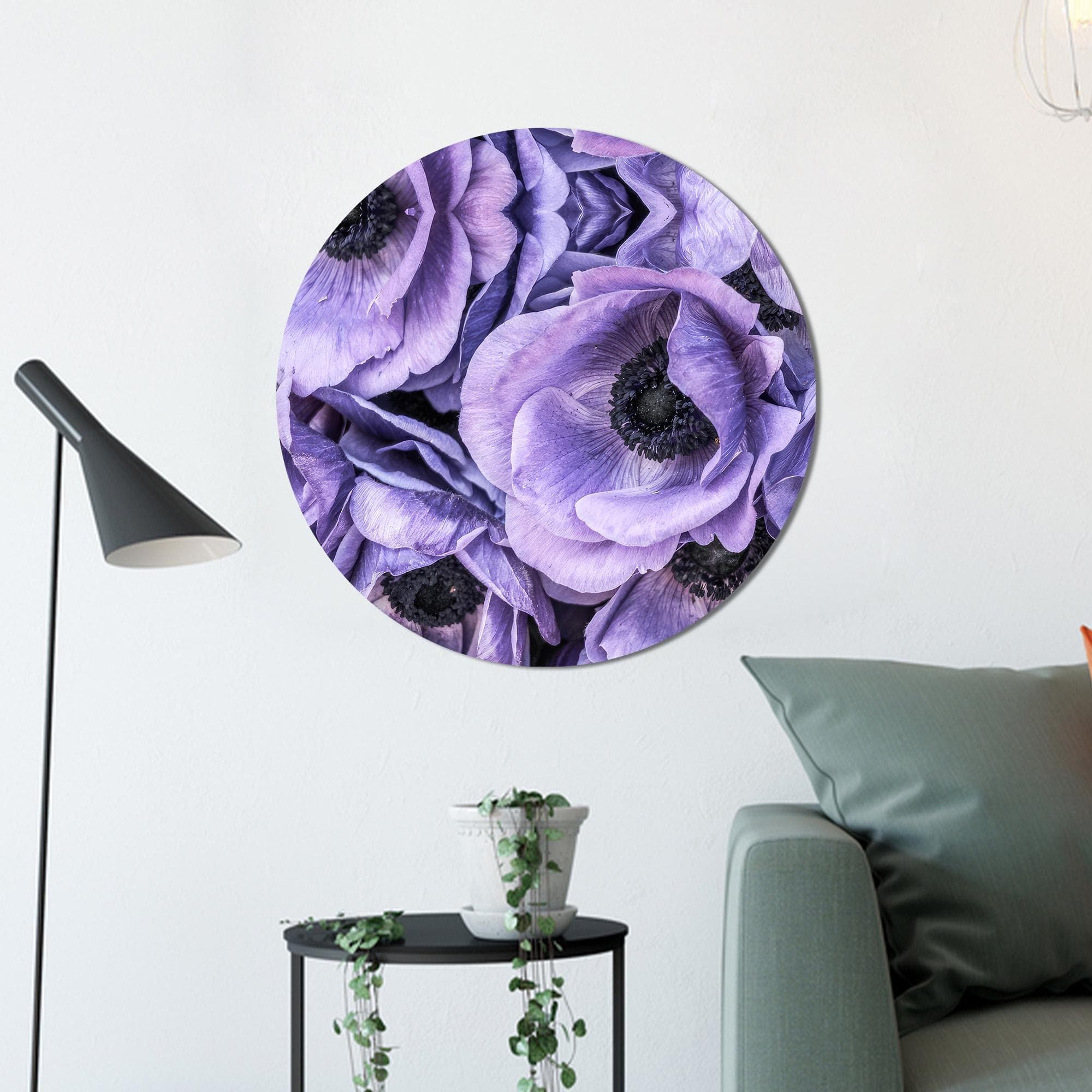 Anemone Flower Glass Wall Art: Purple Floral Decor - image 5