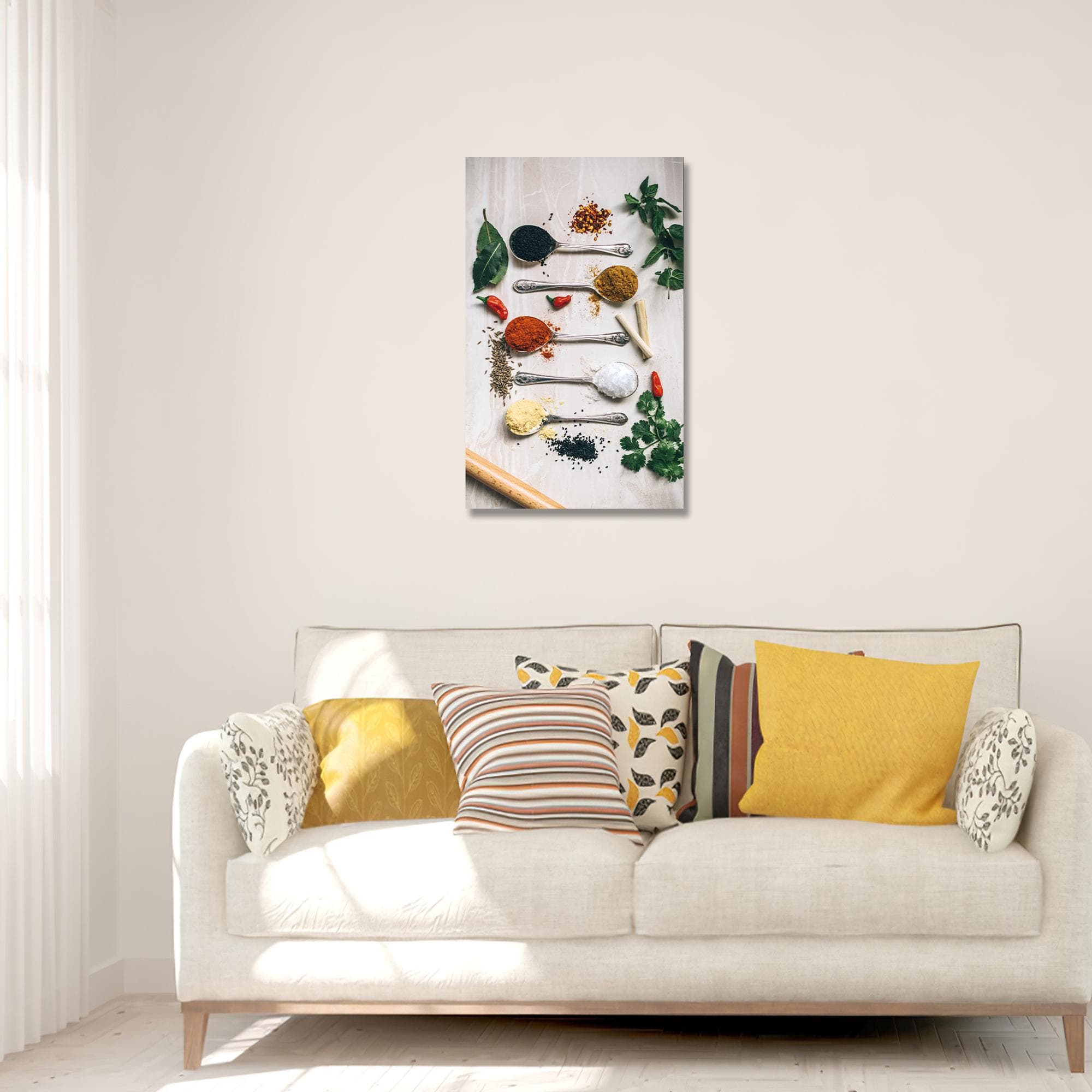 Spices on Spoons Glass Wall Art: Modern Kitchen Decor - image 3