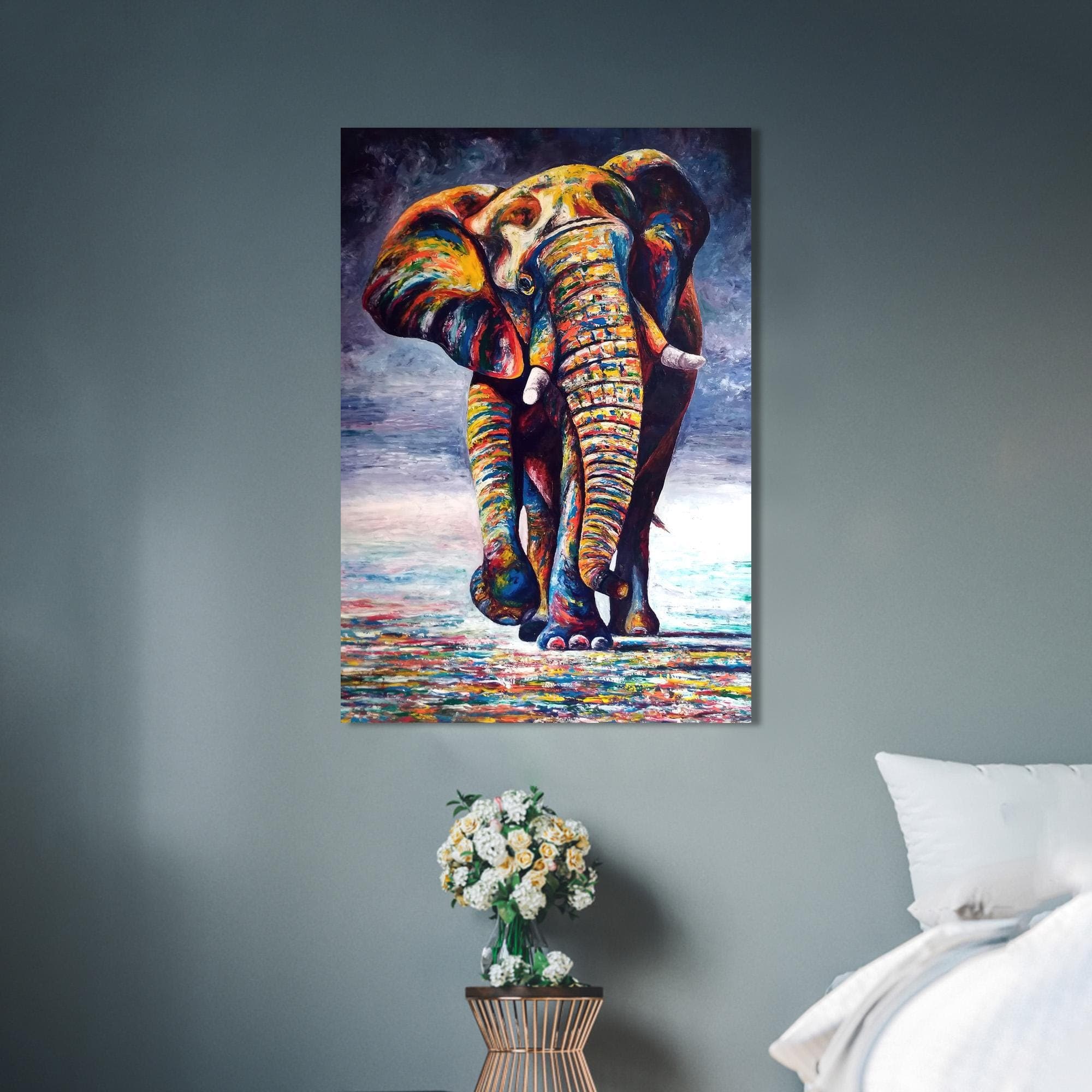 Elephant Canvas Wall Art: African Animal Painting Print - image 3