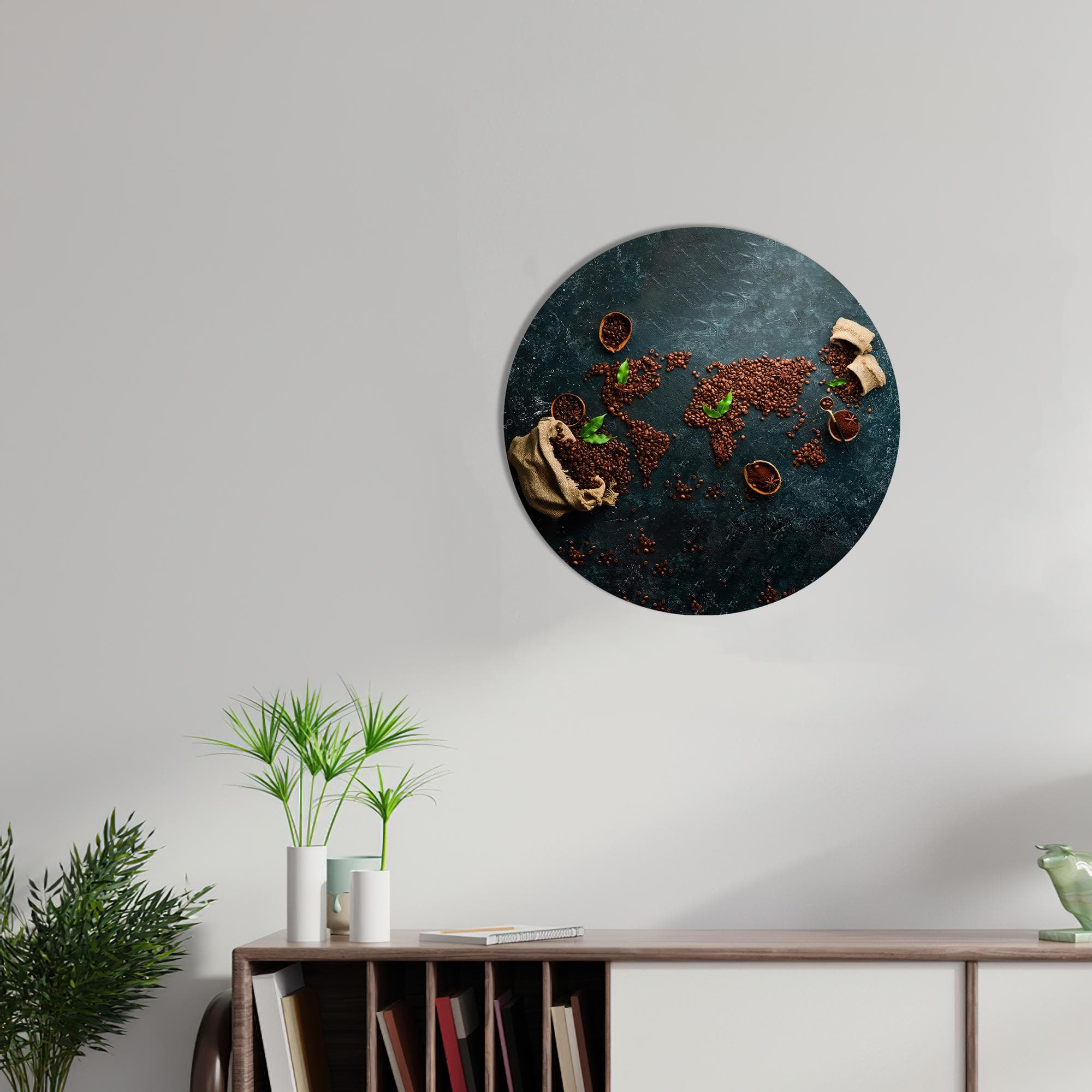 Coffee Bean World Map Canvas Art: Modern Kitchen Decor - image 4