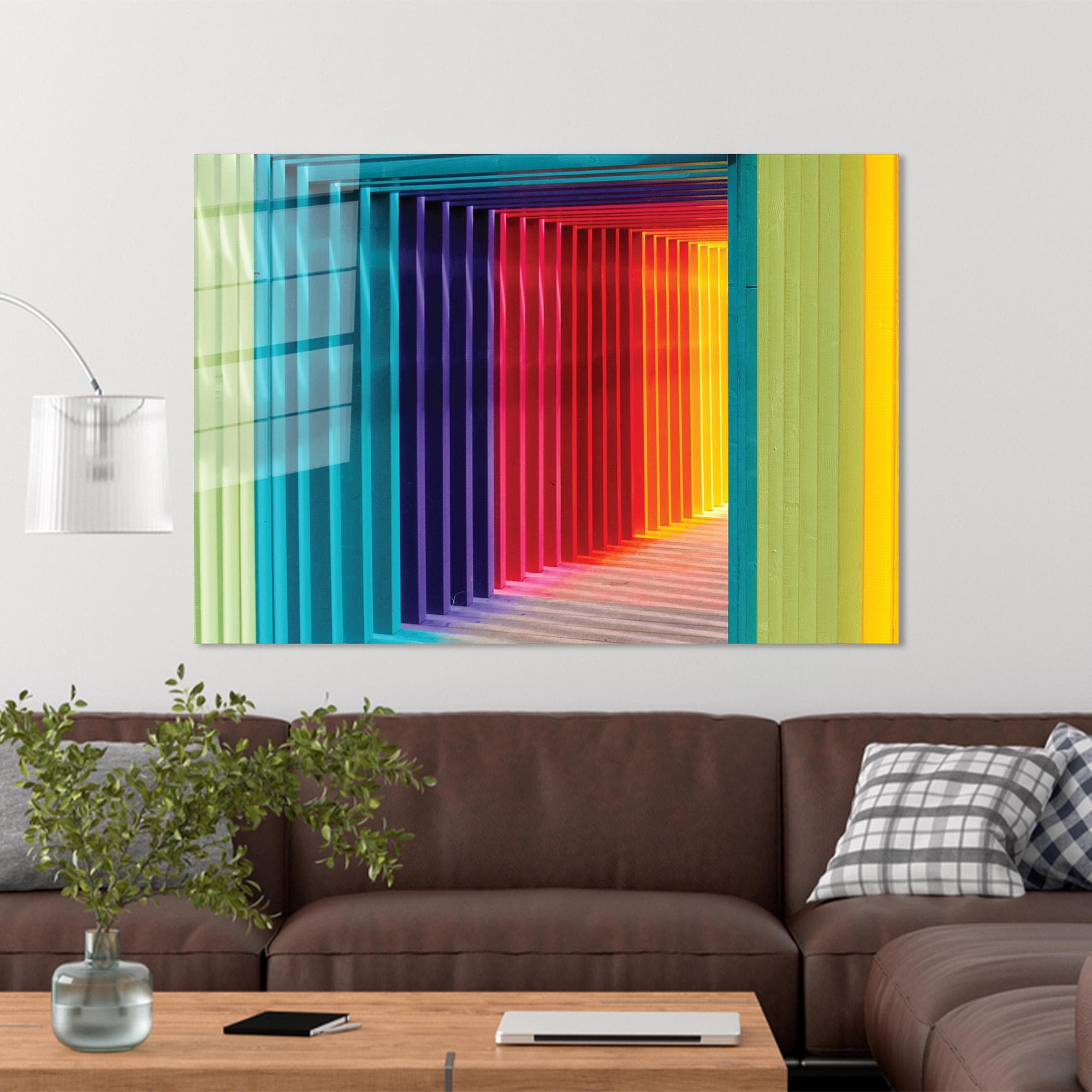 3D Tempered Glass Wall Art: Colorful Abstract Home Decor - image 3