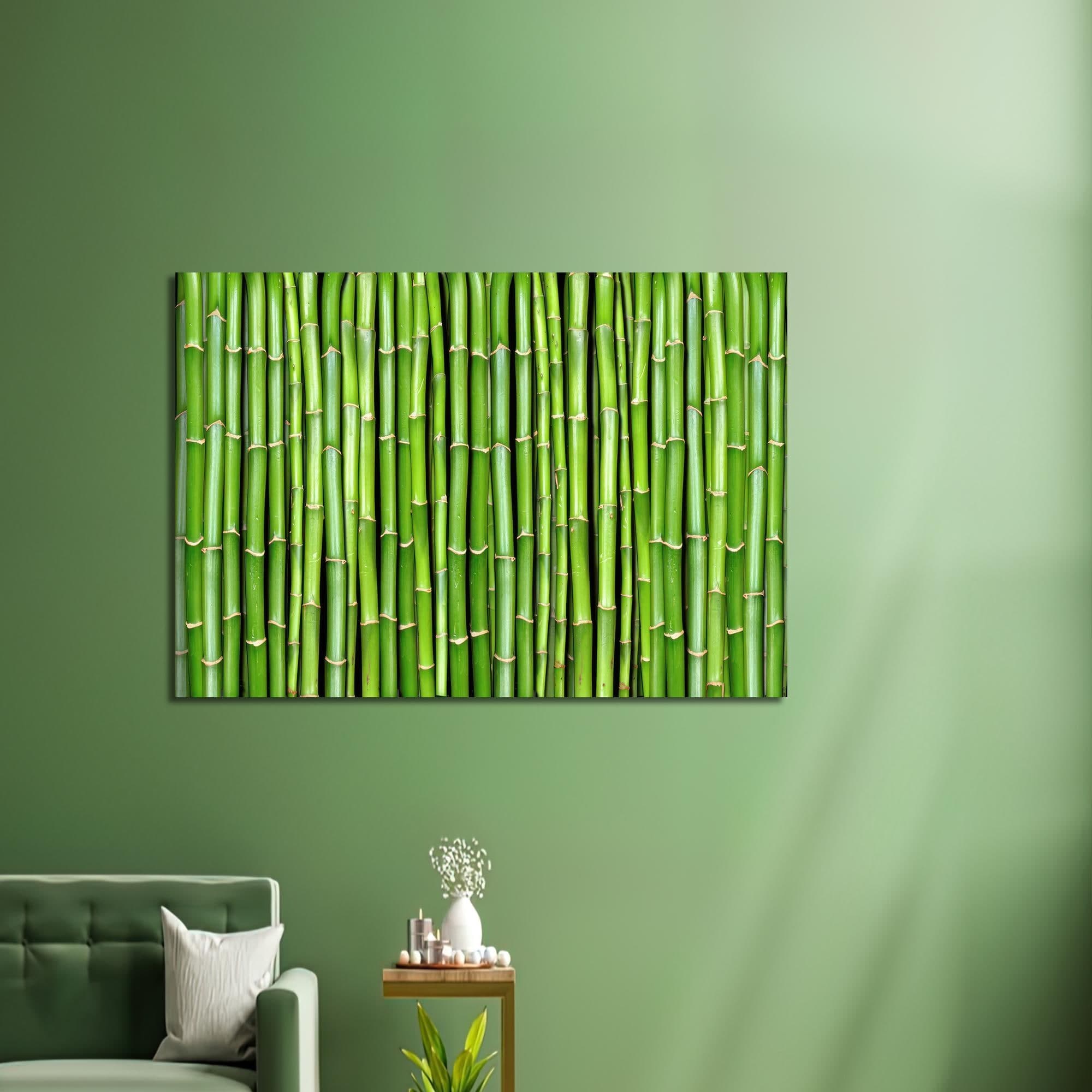 Bamboo Tree Glass Wall Art: Nature Plant Decor, 3D Canvas - image 3