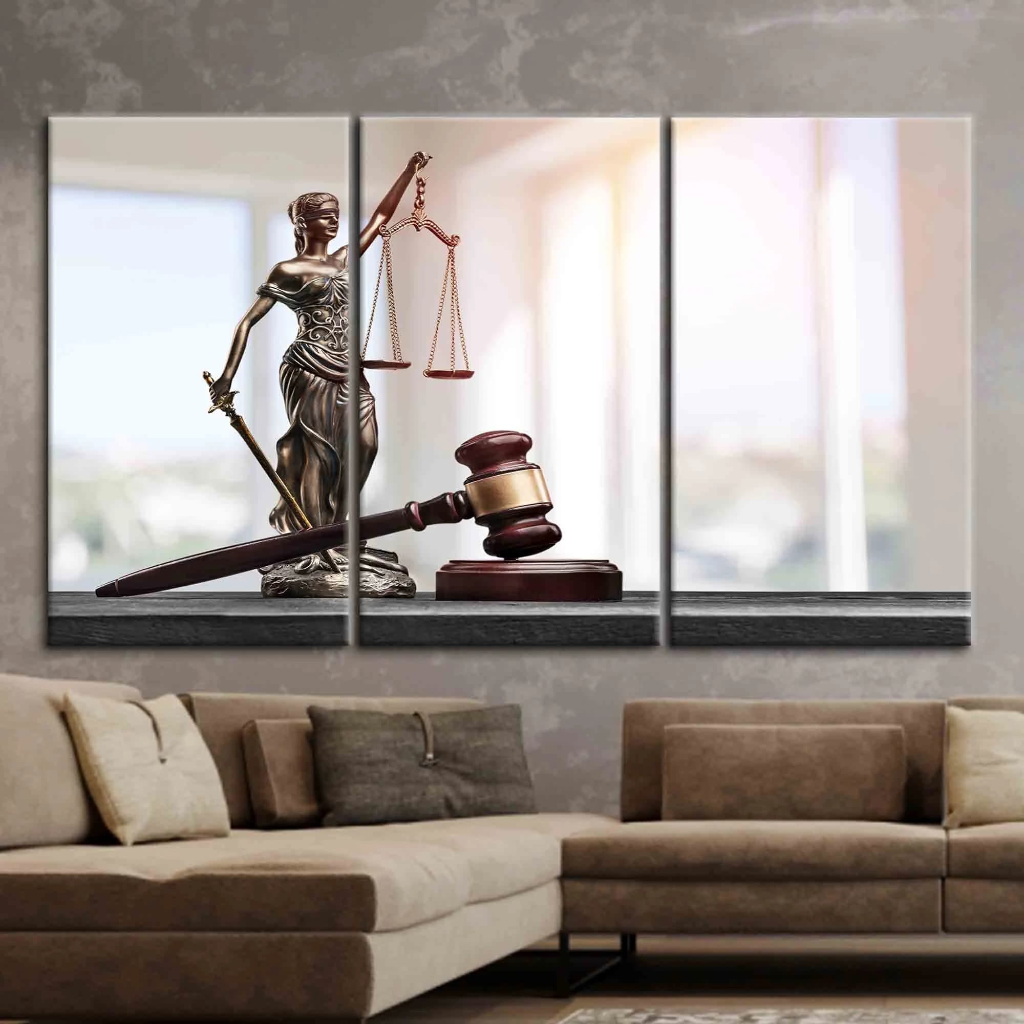 Lady Justice Canvas Print: Themis with Scales, Modern Law Office Decor - image 3