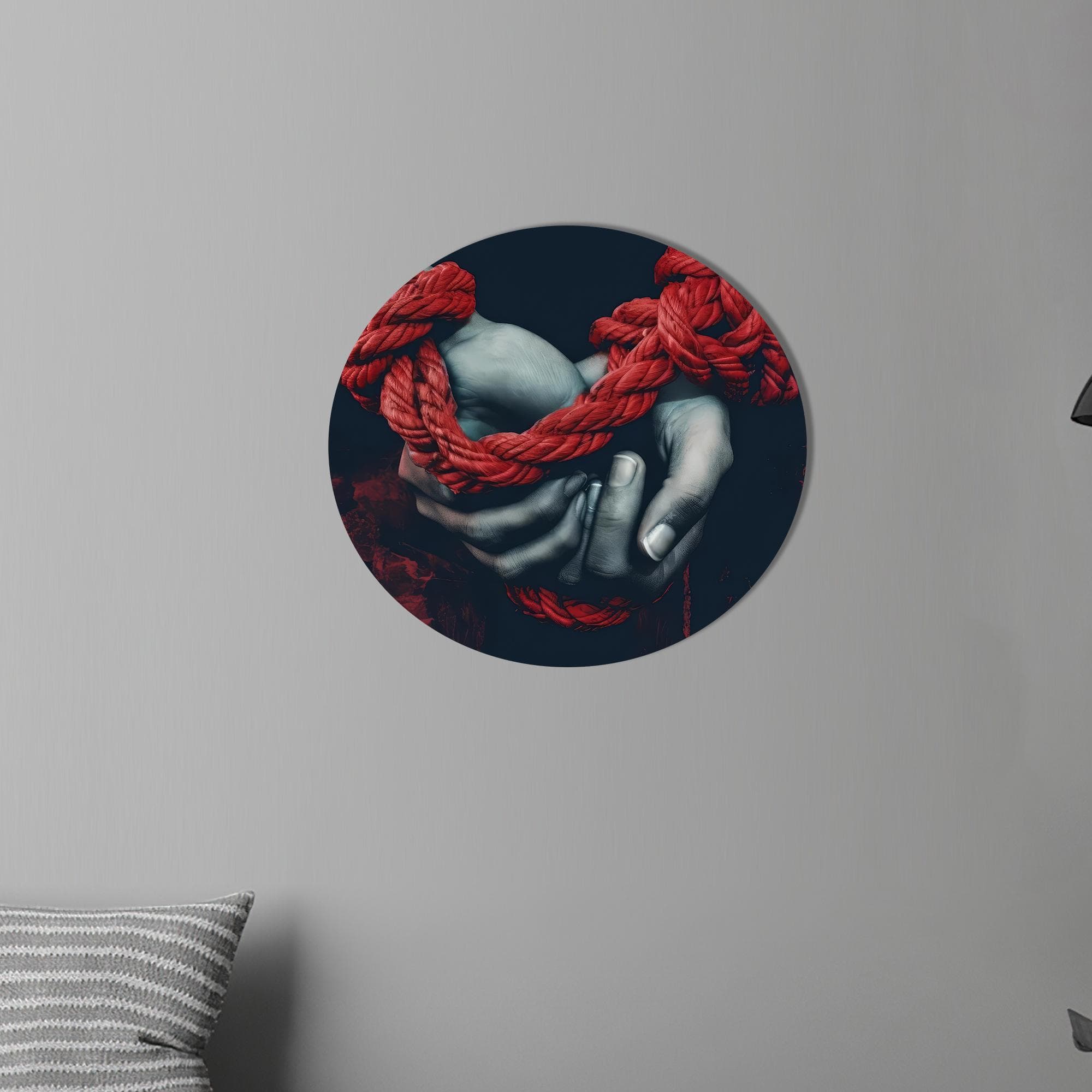 Red Rope Hands Canvas Art: Modern Love Decor - image 4