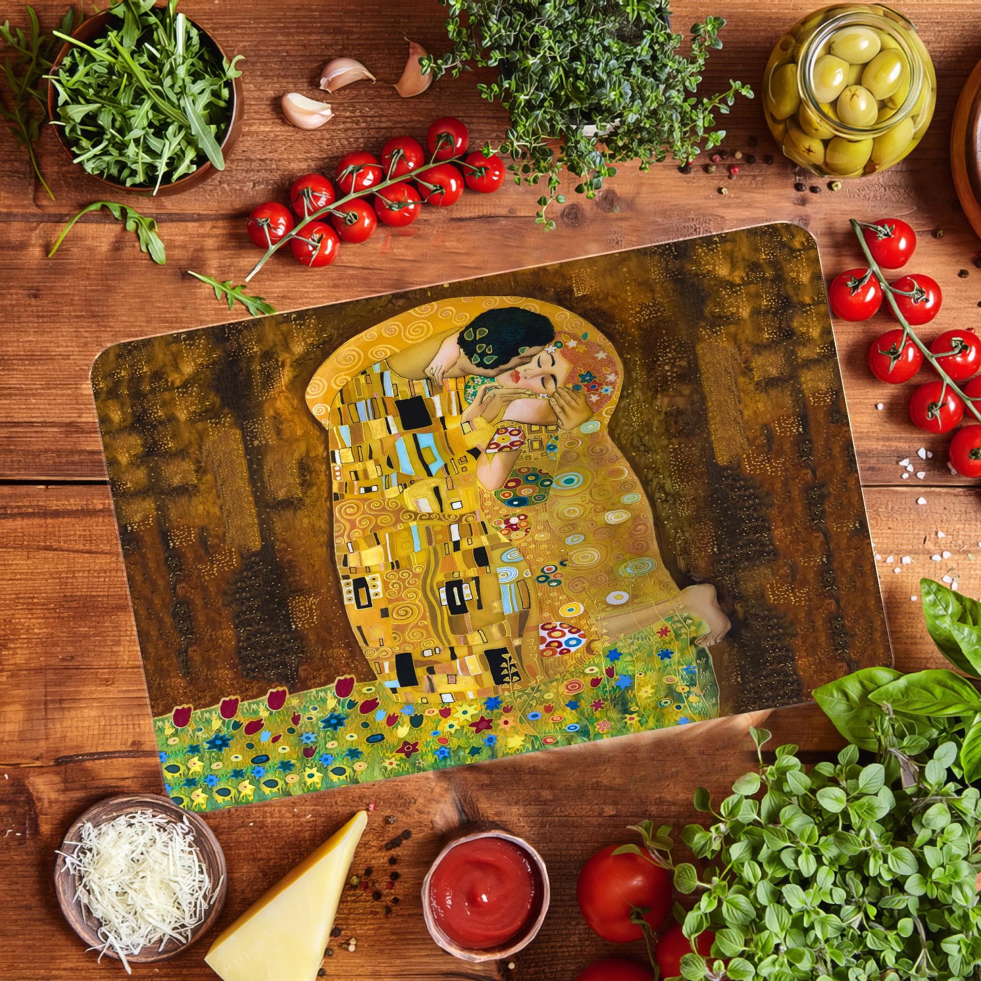 Famous Serving Board,Klimt Chopping Board,Gift for Mom,Framed Canvas,Gift For Her,Kitchen Decor Art,Personalized Gifts,Office Decor Art,Boho Wall Decor,Housewarming Gift,Gift For Him,Holiday Decor Art,Bedroom Decor Art,