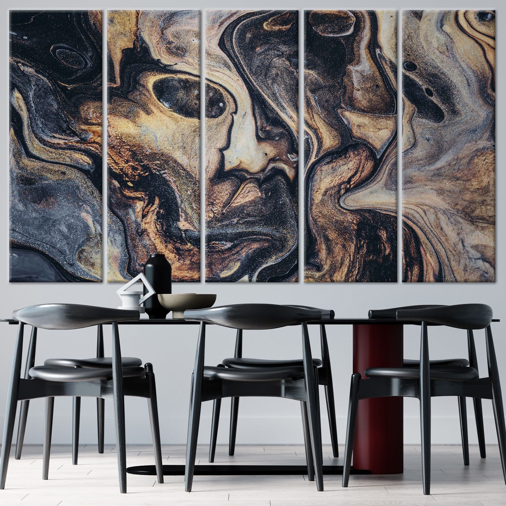 Brown & Black Abstract Canvas Wall Art: Modern Home Decor - image 5