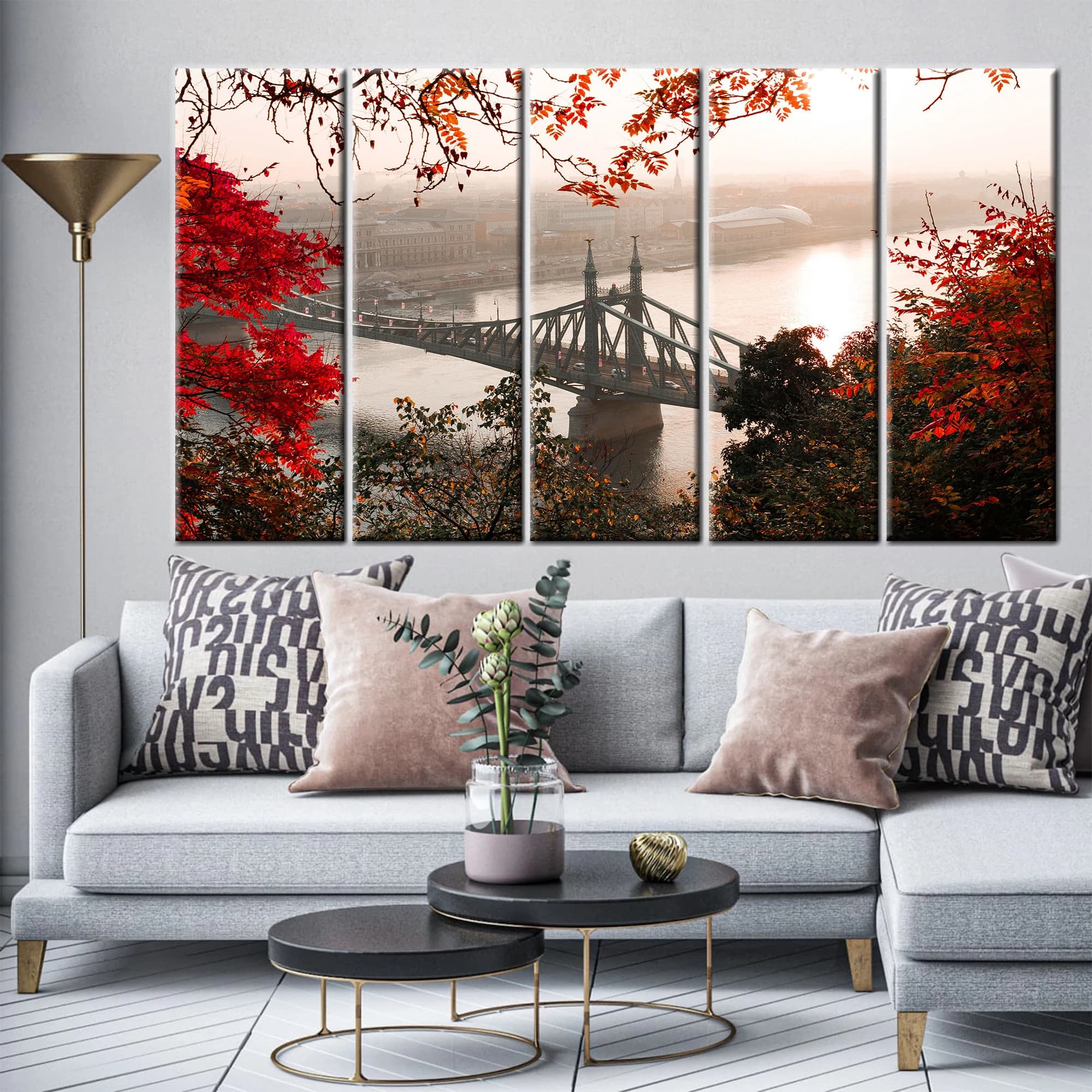 Budapest Liberty Bridge Canvas Print: Autumn Cityscape Wall Art - image 5