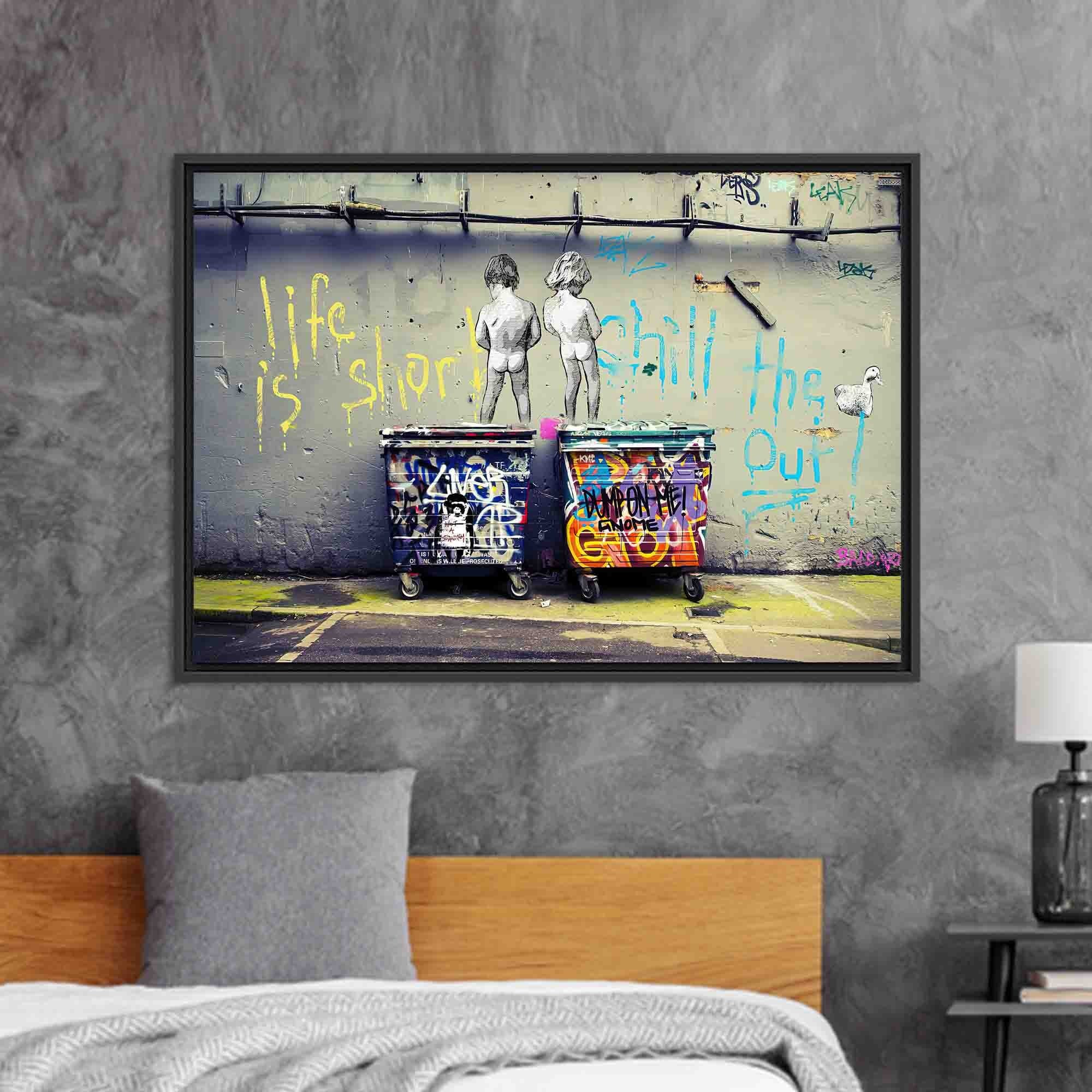 Banksy Graffiti Canvas Art: Framed Trendy Wall Decor - image 4