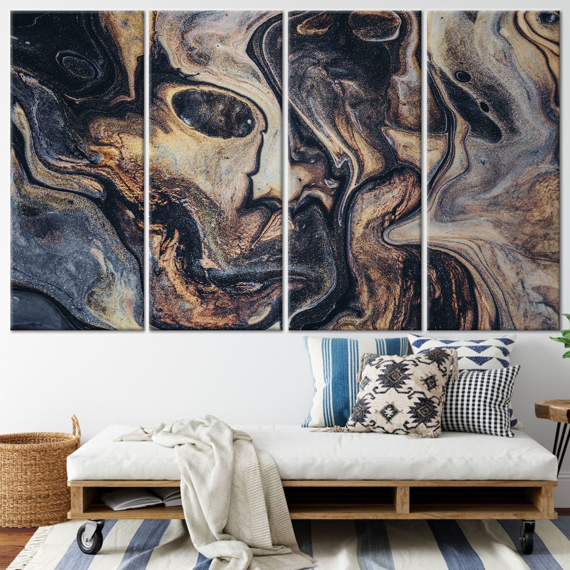 Brown & Black Abstract Canvas Wall Art: Modern Home Decor - image 4