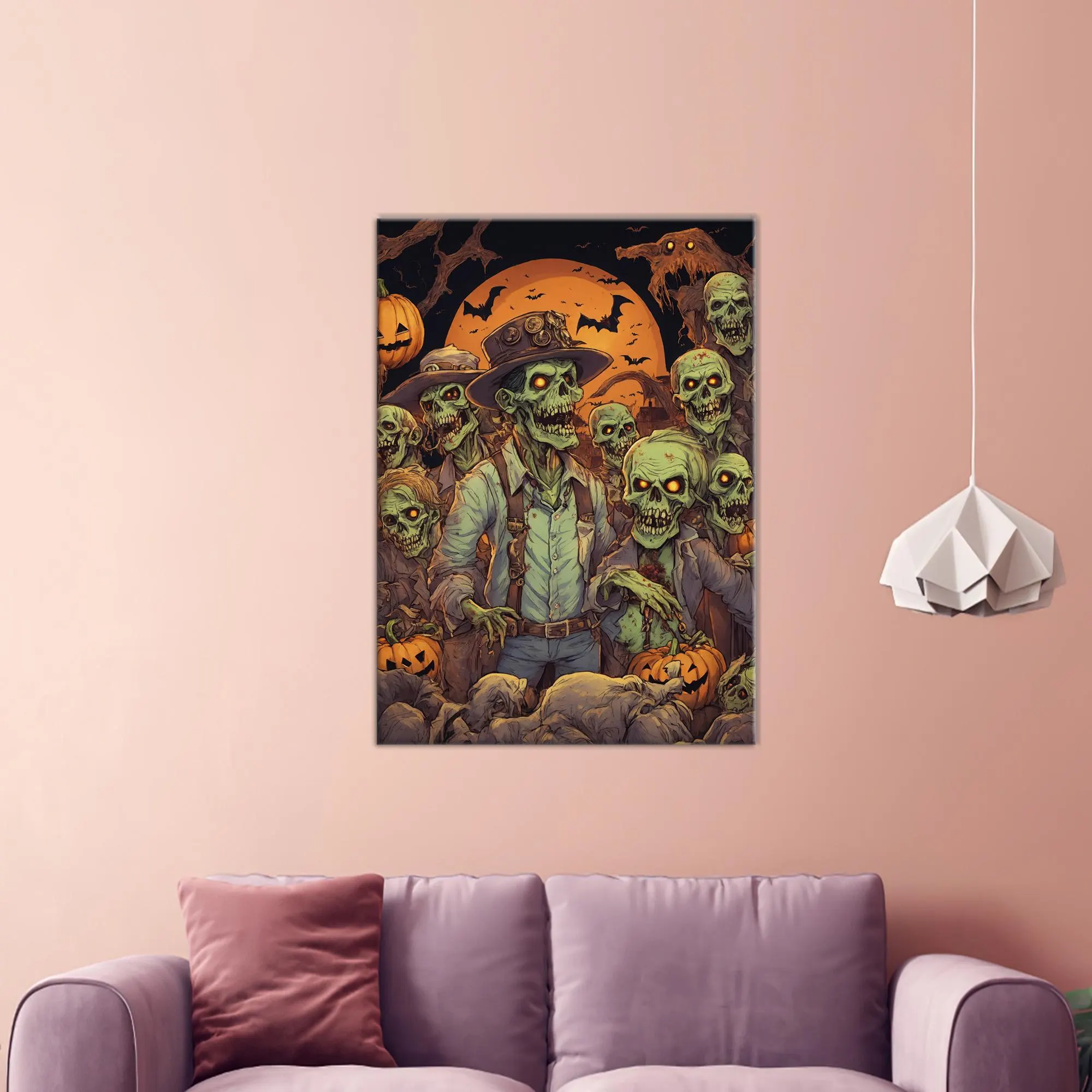 Halloween, Zombie, Skull, Halloween Art, Pumpkins, Horror, Canvas Picture, Canvas Wall, Canvas Decor, Wall Canvas, Gift Canvas, Canvas Art - image 3