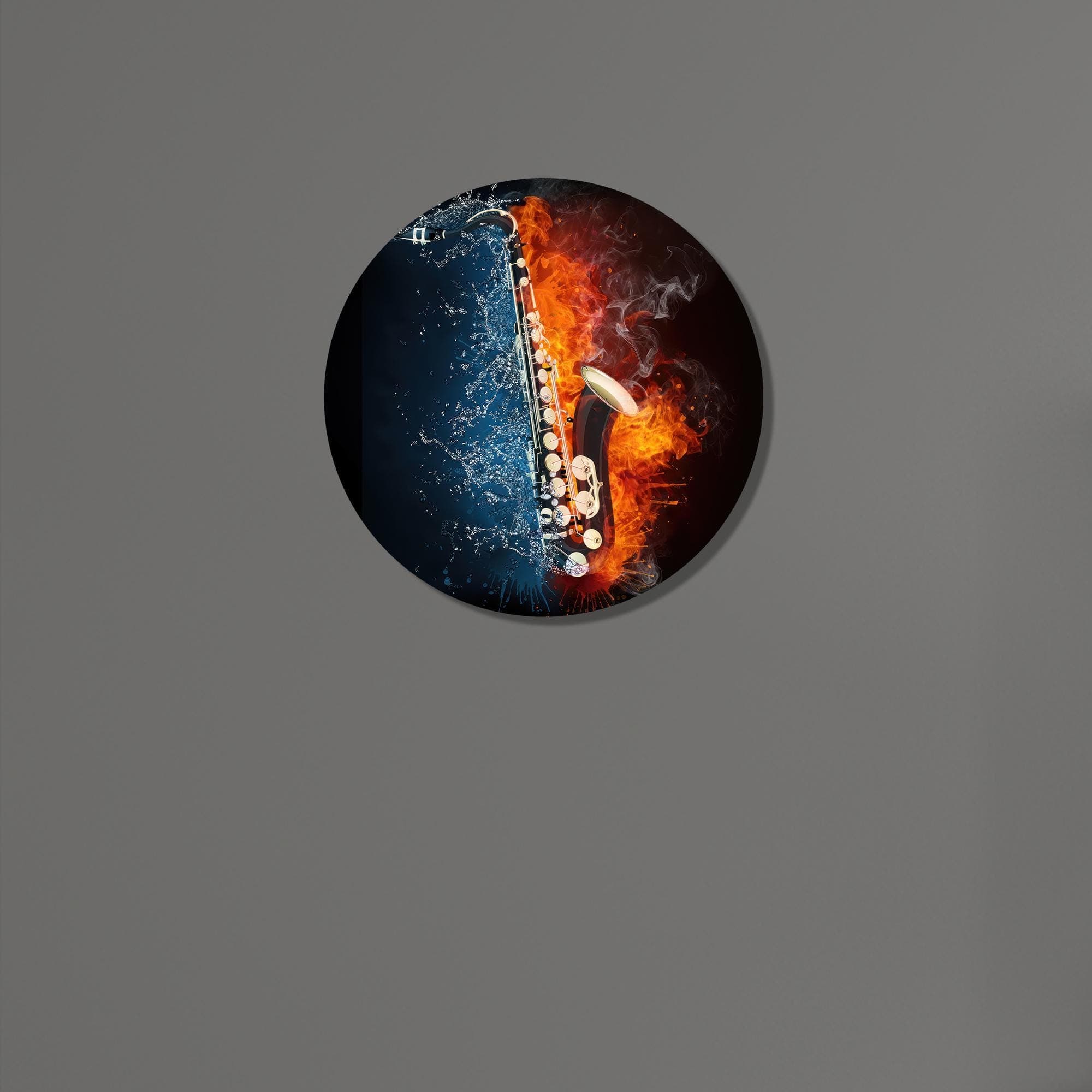 Saxophone Canvas Art: Fire and Water Jazz Decor - image 4