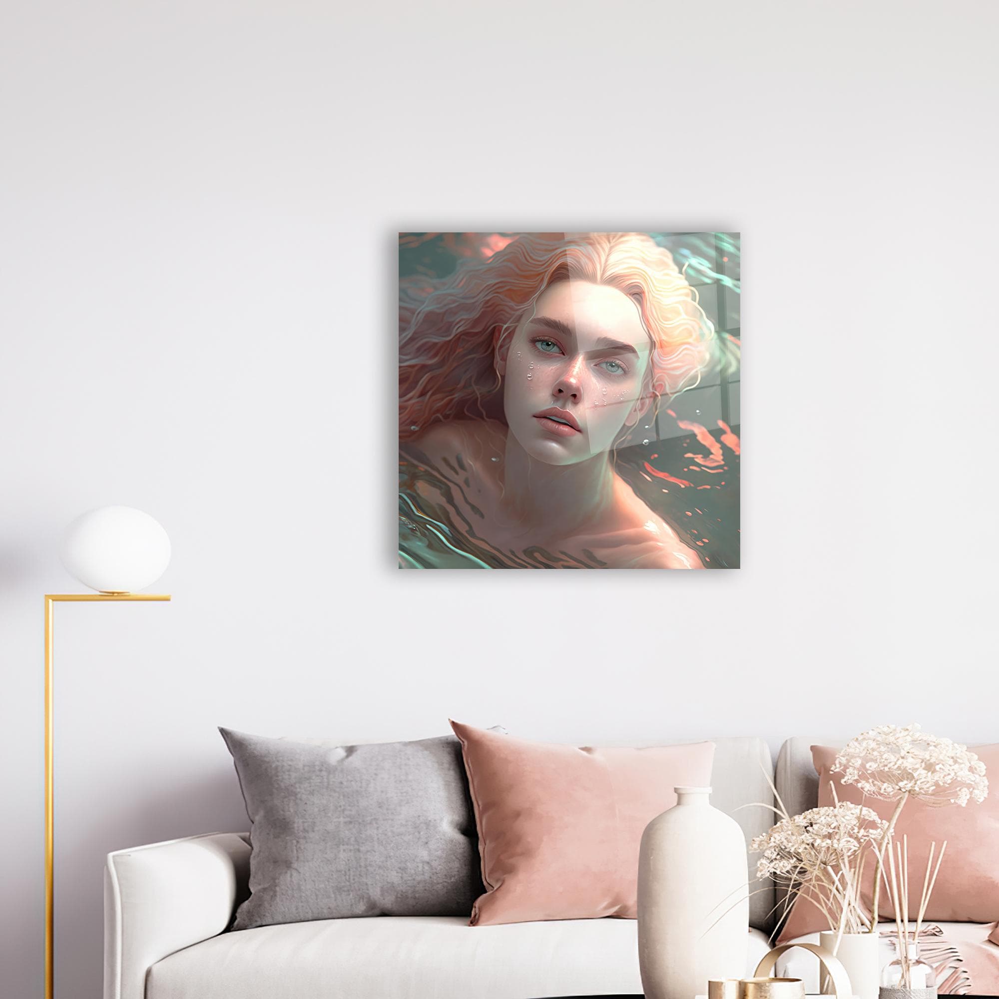 Woman Portrait Glass Print: Modern Fantasy Wall Art - image 3