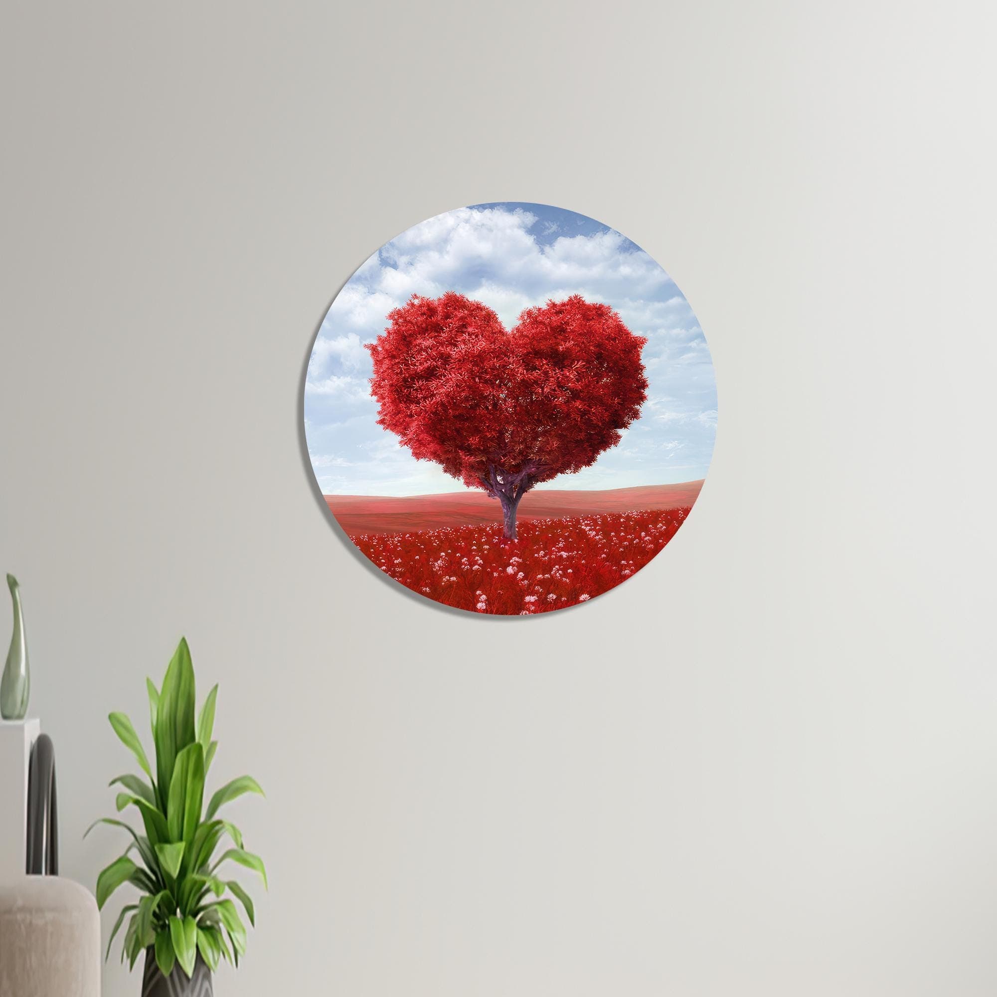 Heart Tree Canvas Art: Red Bohemian Wall Decor, Valentines Gift - image 4