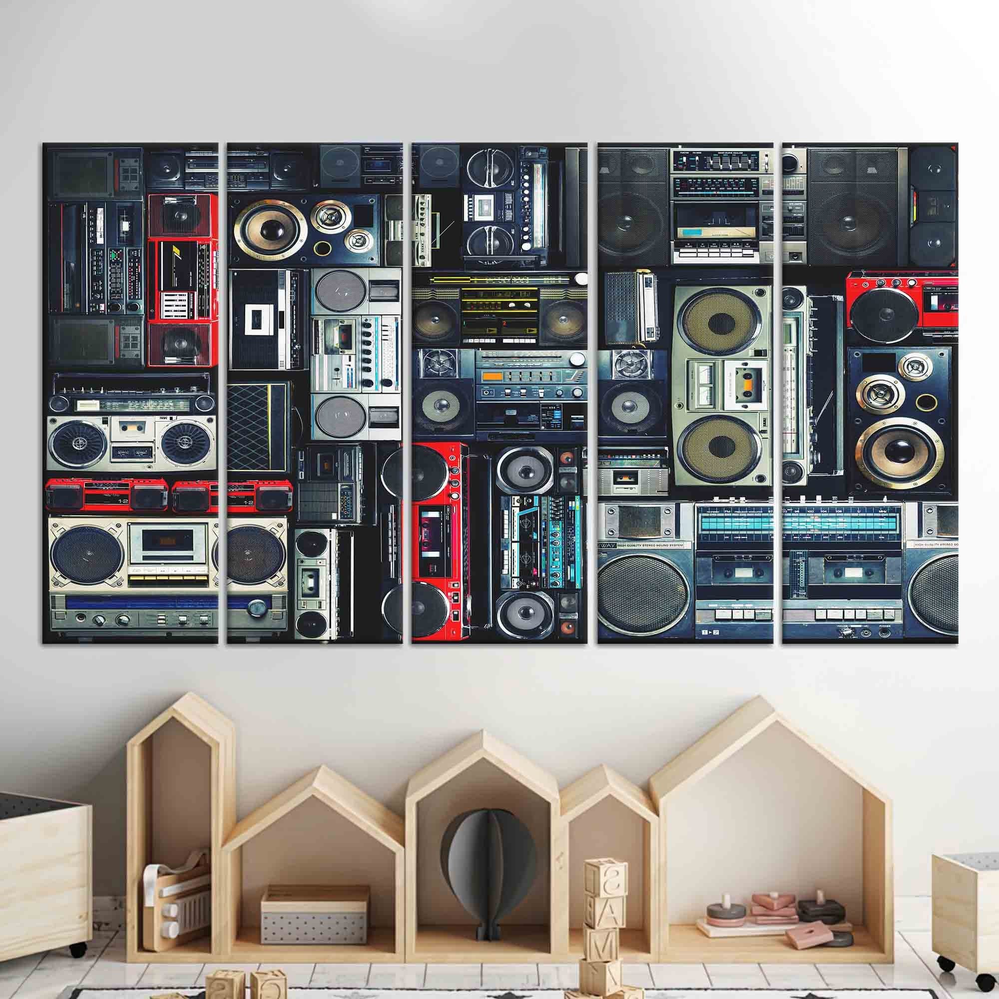 Boombox Canvas Print: Vintage Radio Collage, Music Room Wall Art - image 5