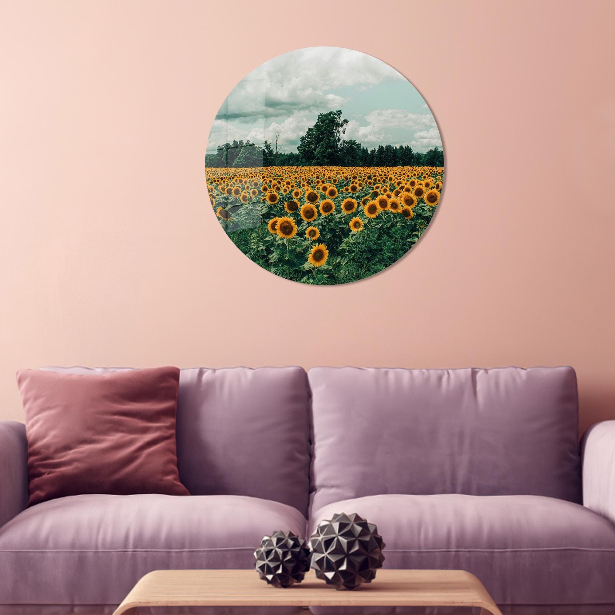 Sunflower Field Canvas Print: Modern Landscape Wall Decor - image 4