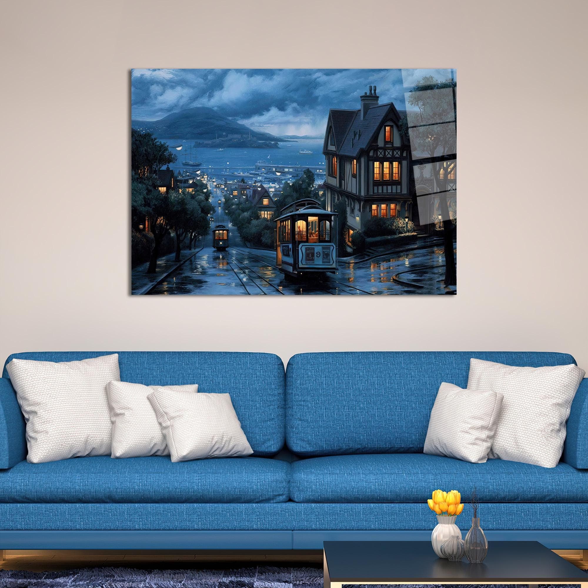 Istanbul Cityscape Glass Wall Art: Turkey Landscape Decor