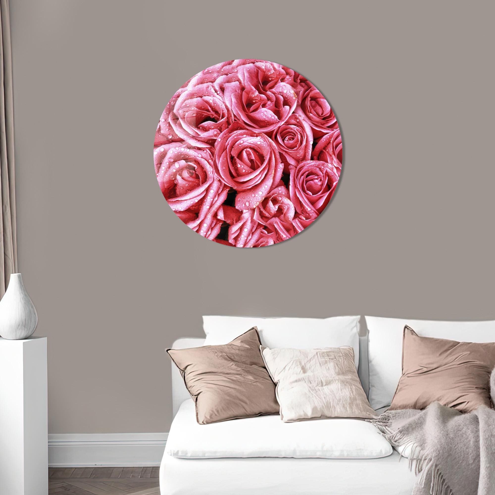 Pink Rose Tempered Glass Wall Art: Floral Home Decor - image 4