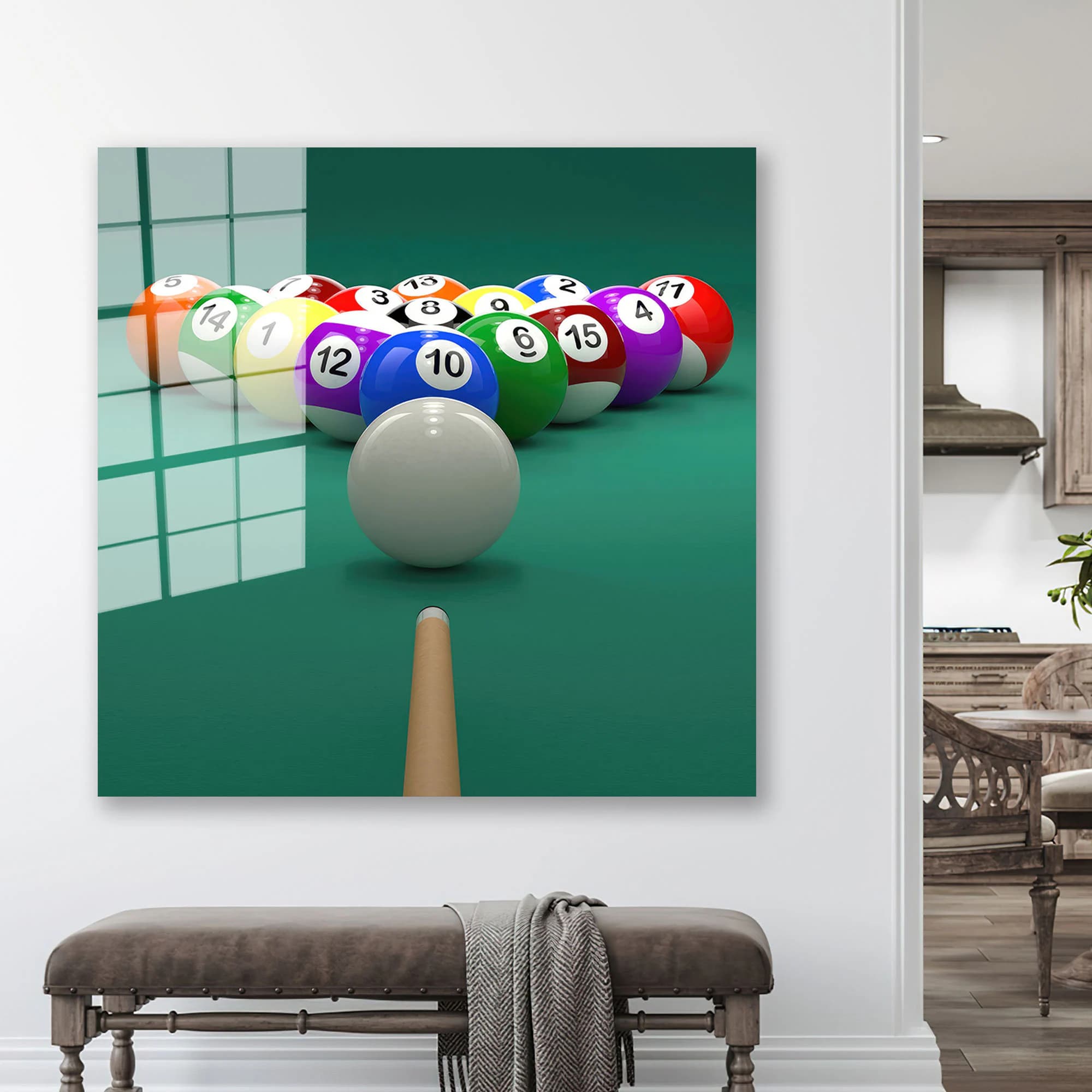 Billiard Balls Glass Wall Art: Colorful Office Decor - image 3