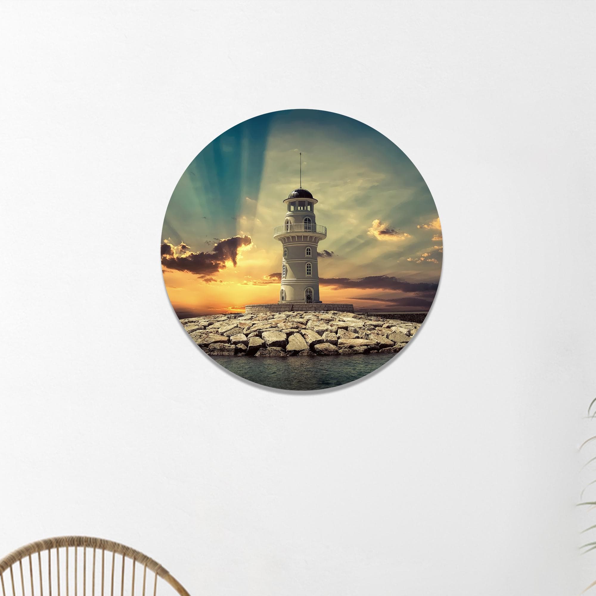 Lighthouse Canvas Wall Art: Coastal Ocean View, Tempered Glass Print - image 5