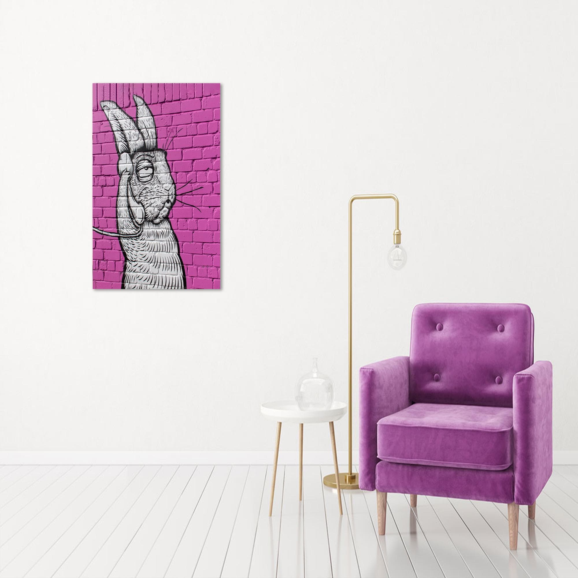 Rabbit on Phone Canvas Wall Art: Modern Living Room Decor - image 3