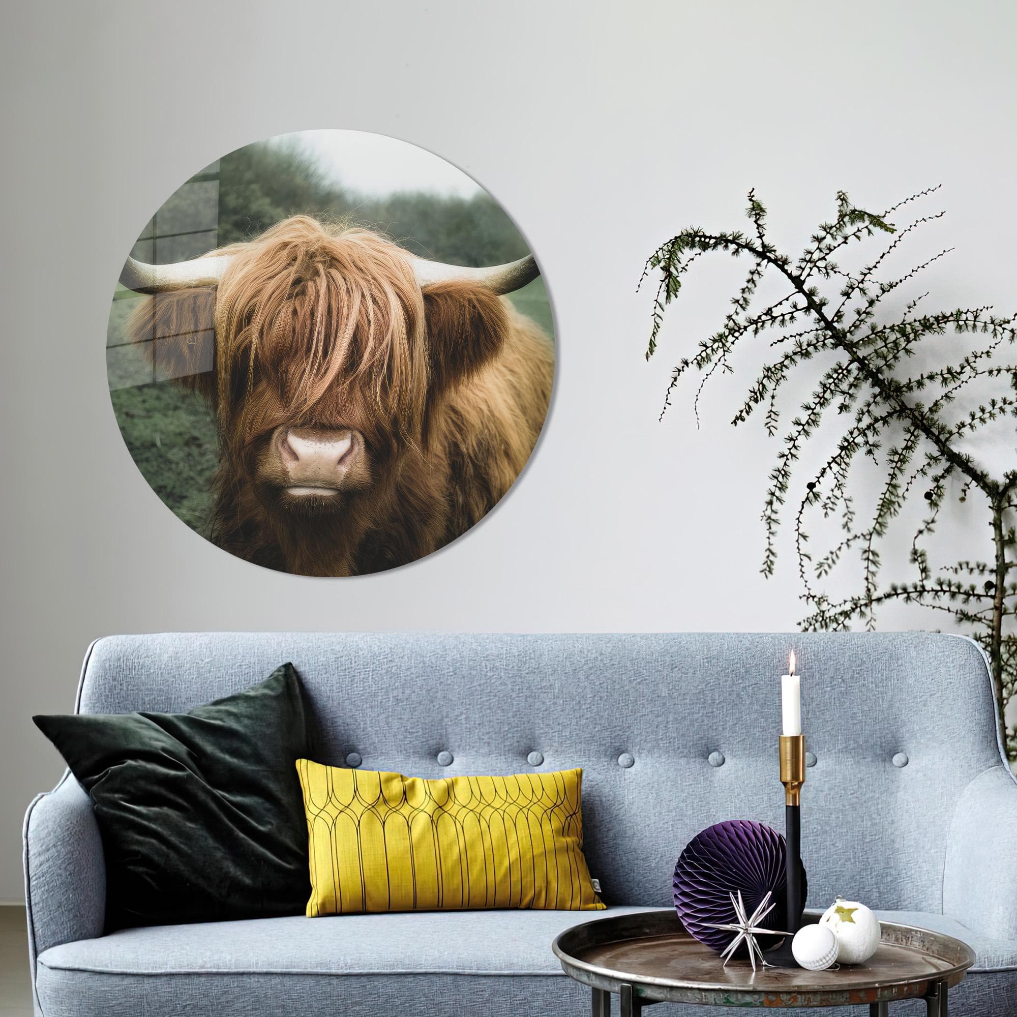 Highland Cow Glass Wall Art: Scottish Animal Decor Gift - image 4