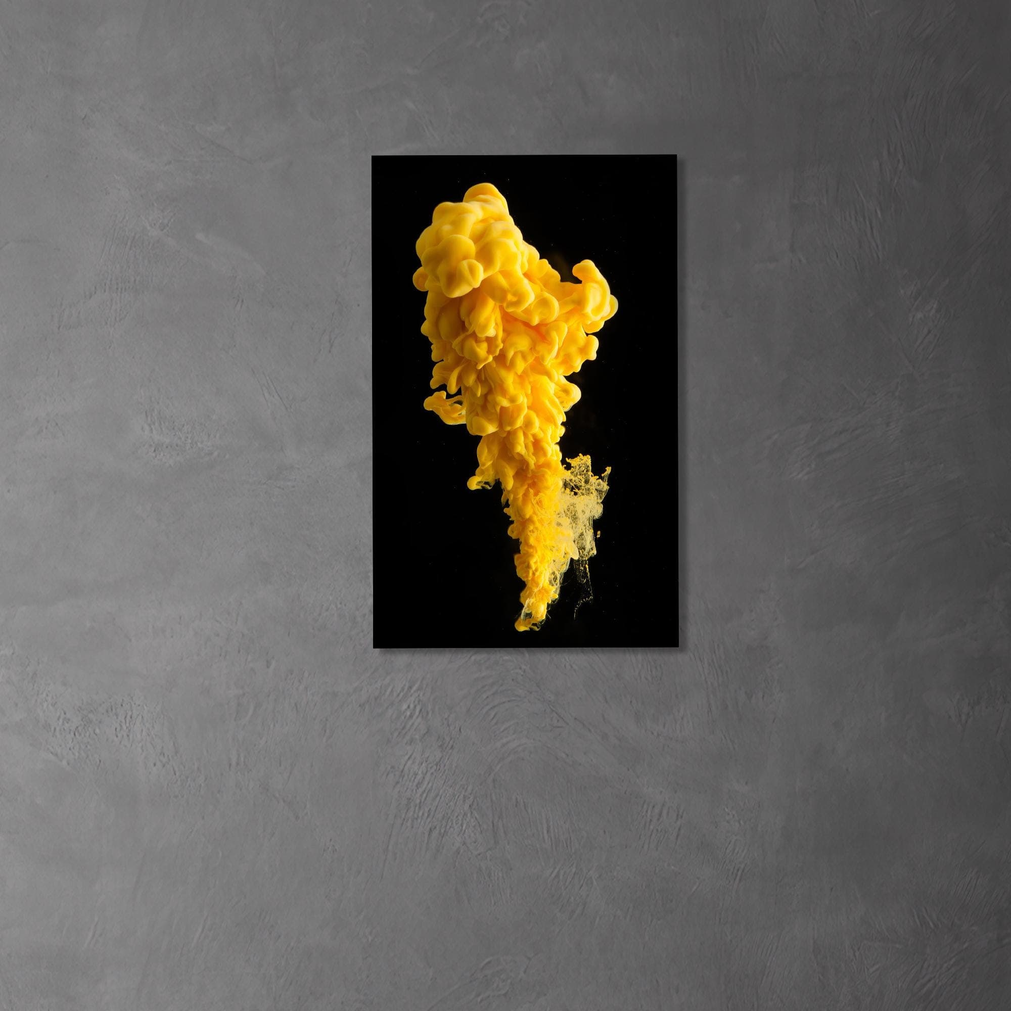 Yellow Smoke Abstract Glass Wall Art: Modern Home Decor - image 3