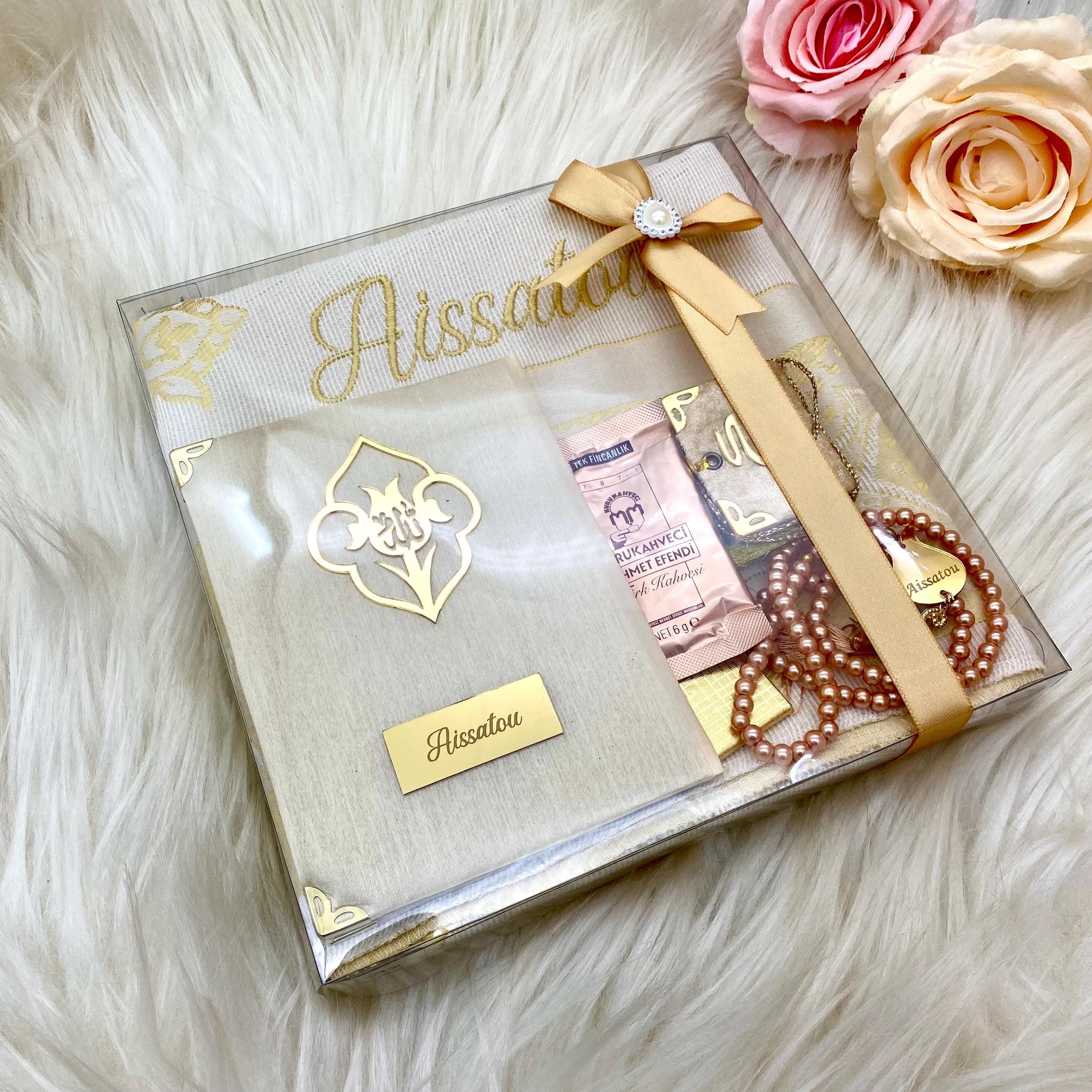 Personalized Prayer Mat, Muslim Gift Set, Umrah Mubarak, Prayer Rug Islam, Yaseen Tasbih Gift, Birthday Gift, Ameen Favors, Hajj, Eid Gifts