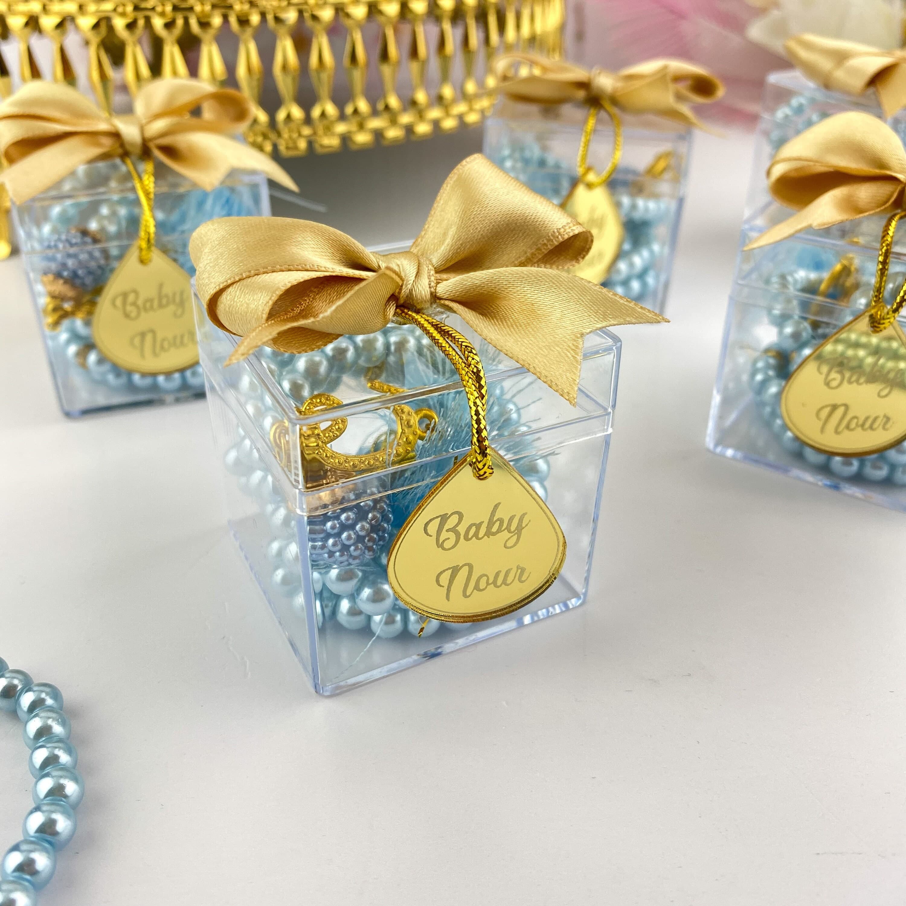 Luxury Pearl Tasbeeh Favors: Personalized Islamic Gift Box