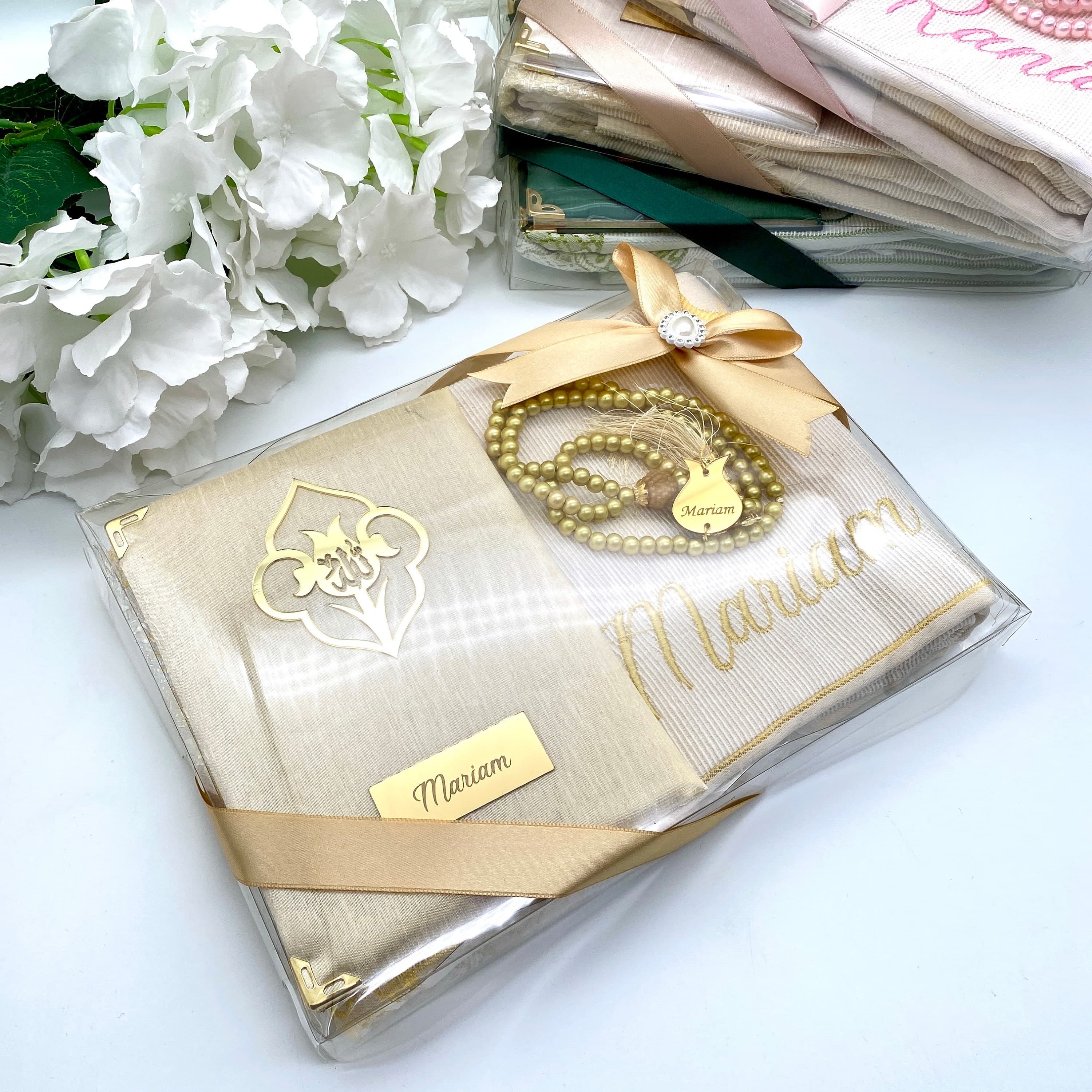 Personalized Prayer Mat Set: Islamic Gift, Ramadan Favor