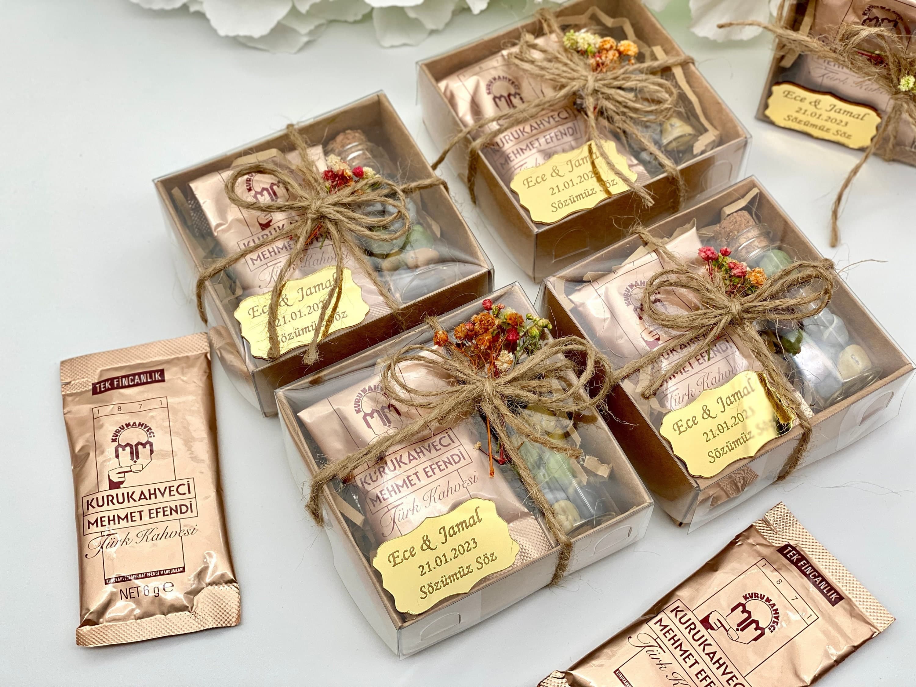 Turkish Coffee Favor Box: Personalized Wedding, Shower Gift