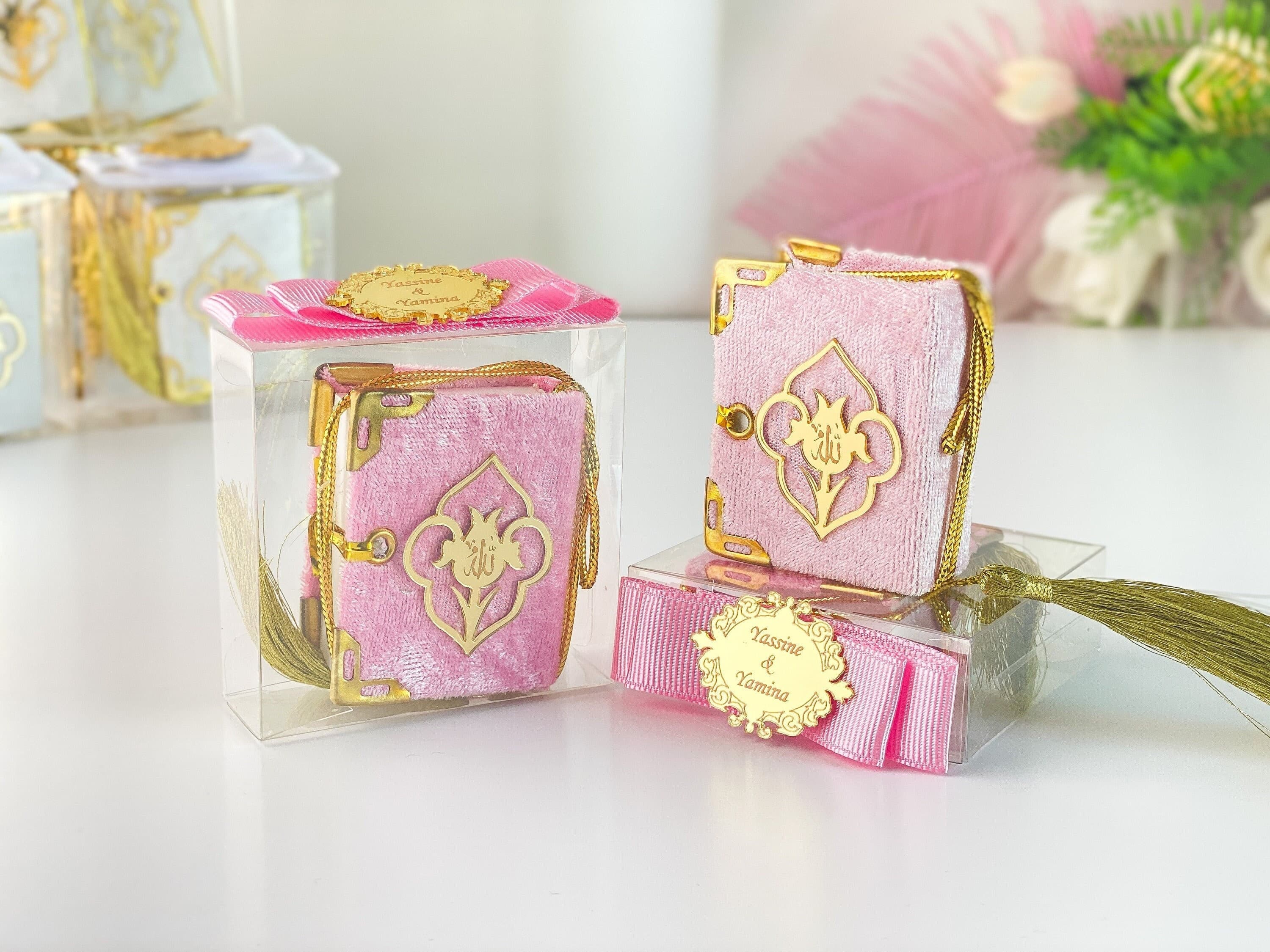 Custom Velvet Mini Quran Favors: Islamic Baby Shower Gifts