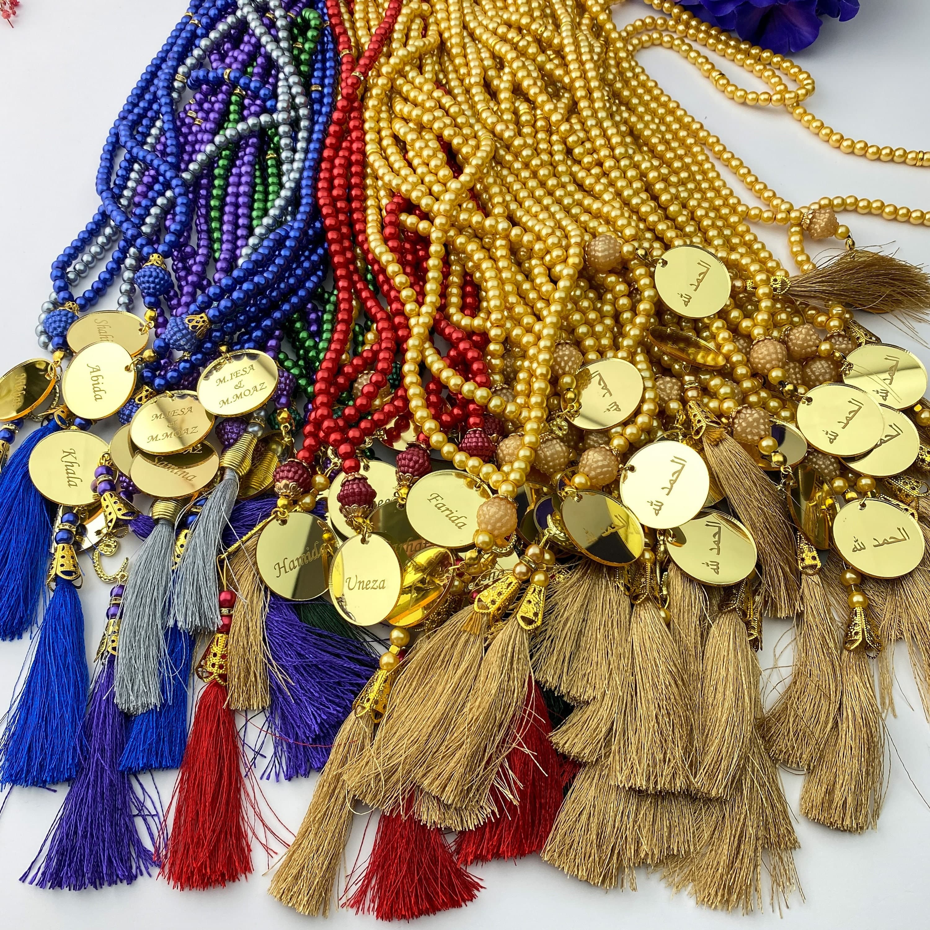 Personalized Pearl Tasbeeh: Islamic Prayer Beads, Eid Favors