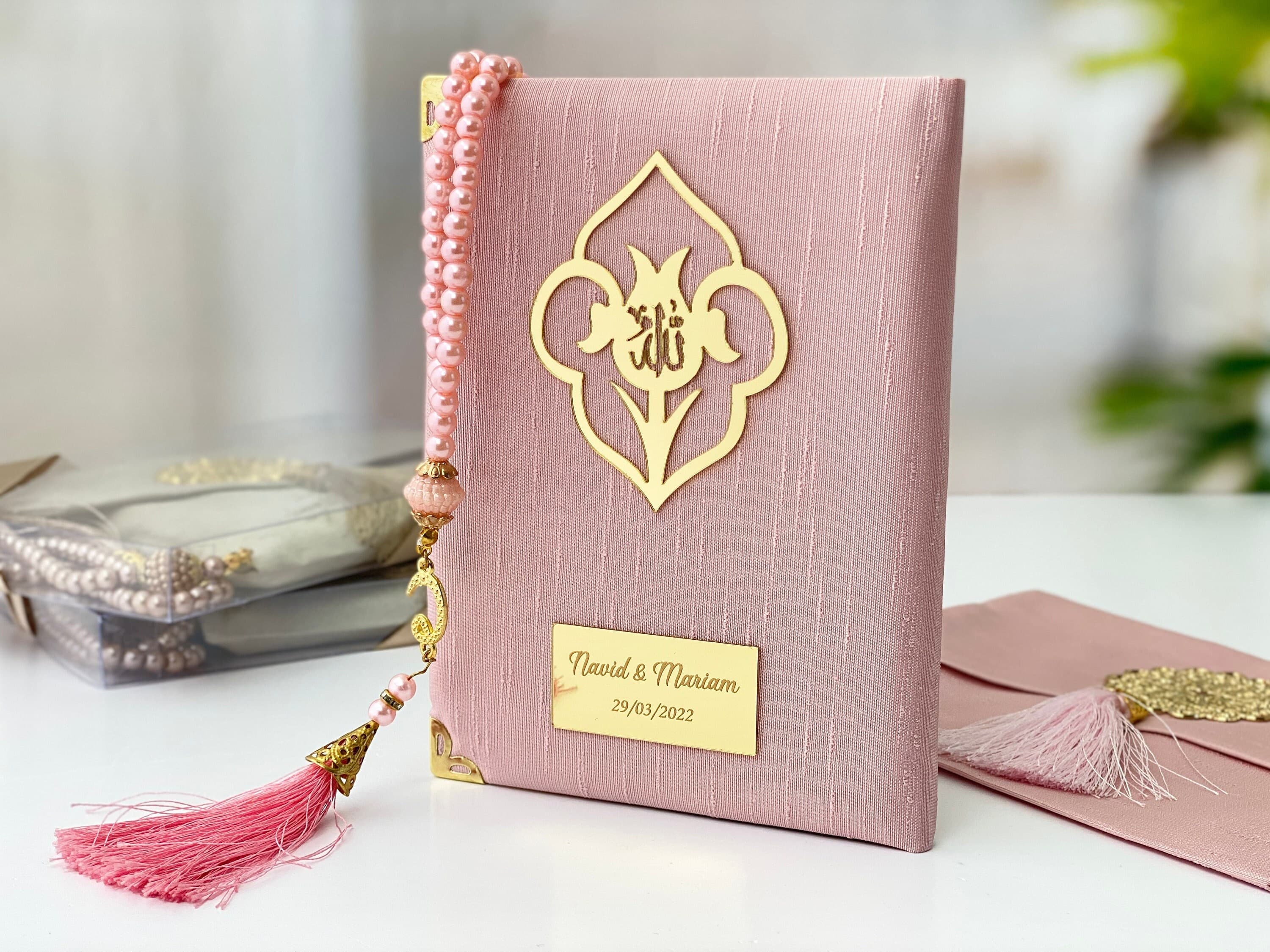 Pink Arabic Dua Book Set: Yaseen, Pearl Tasbih, Islamic Favors