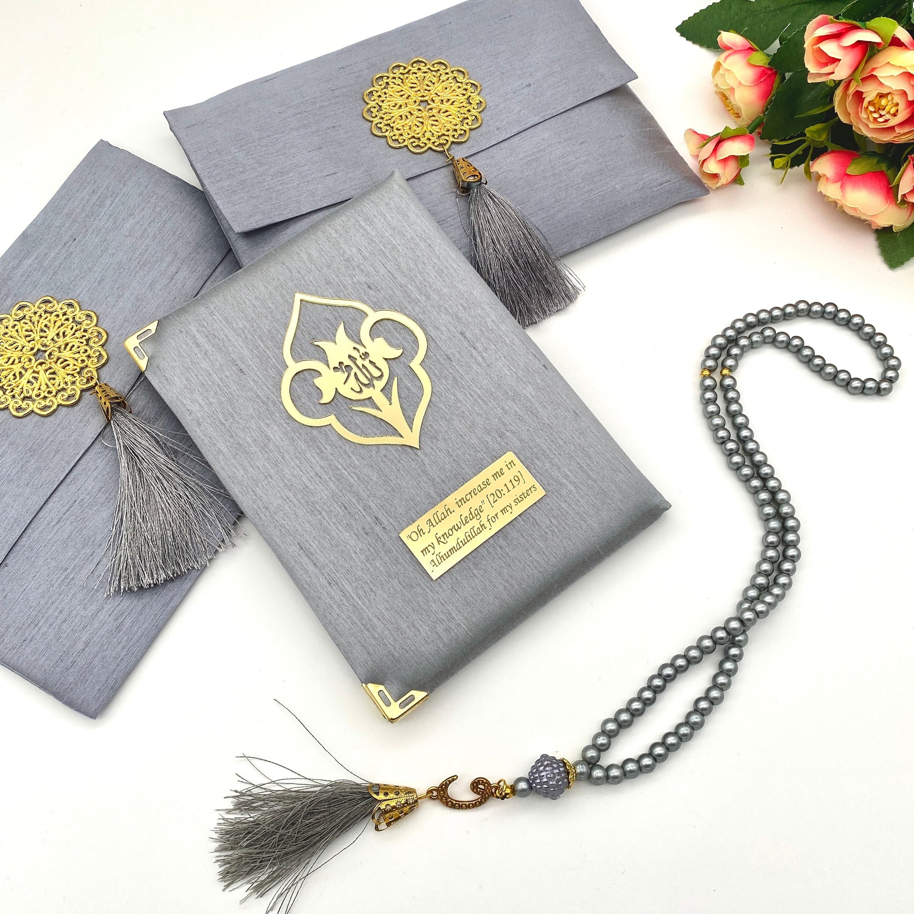 Personalized Yaseen Book & Pearl Tasbih Set: Islamic Wedding Favors
