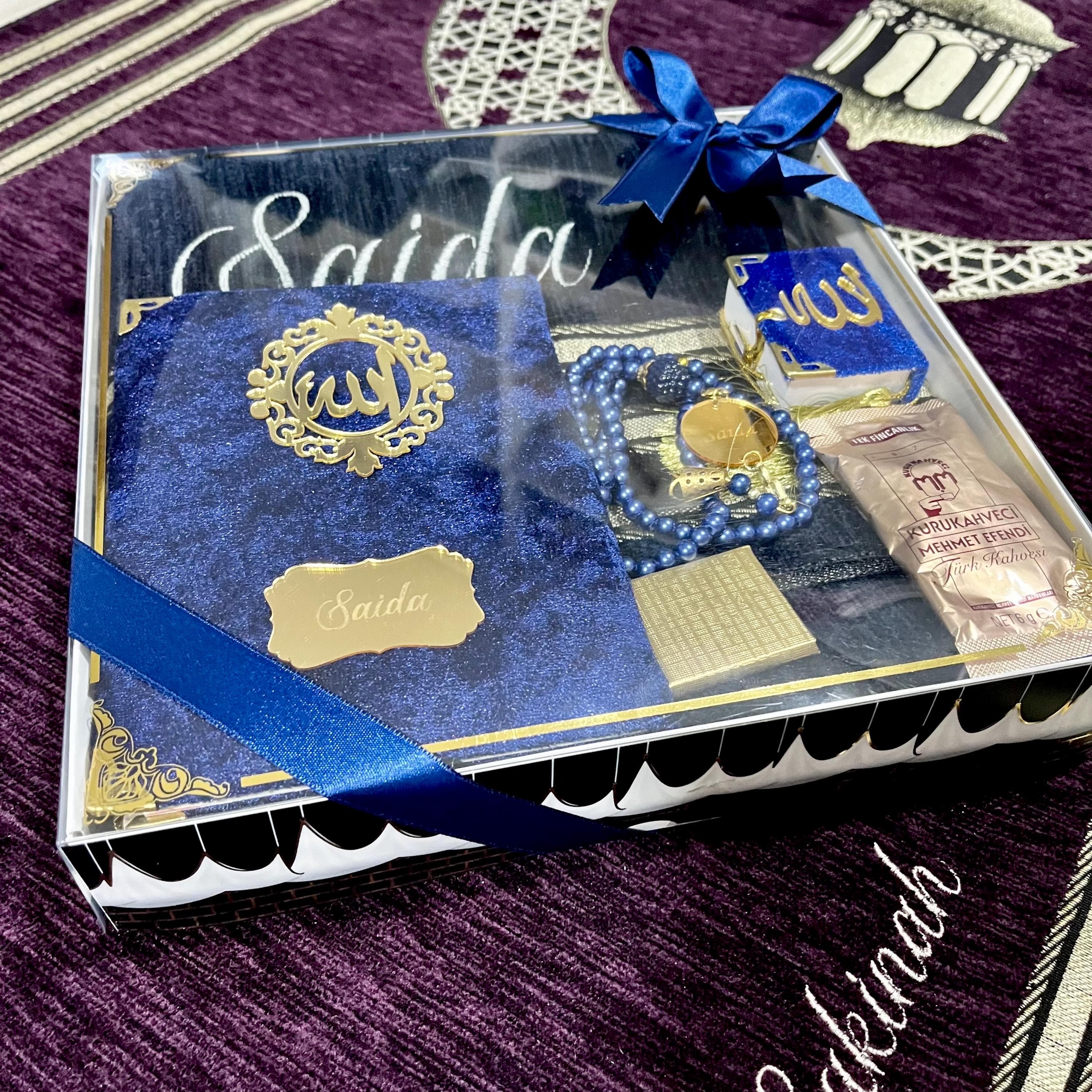 Custom Prayer Rug Yaseen Tasbih Gift Set, Muslim Birthday Gifts, Islamic Gift Box, Ramadan Eid Gift, Muslim Wedding Gift, Prayer Mat Islam