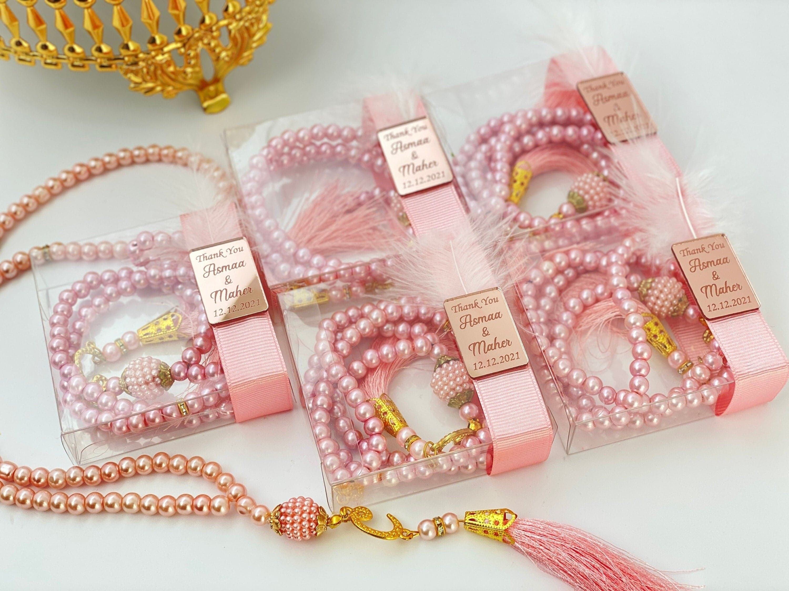 Rose Gold Tasbeeh, Custom Misbaha, Muslim Baby Shower, Islamic Favors, Ameen Gift, Aqiqah Favors, Islamic Gifts, Eid Gifts, Wedding Gifts, - image 5