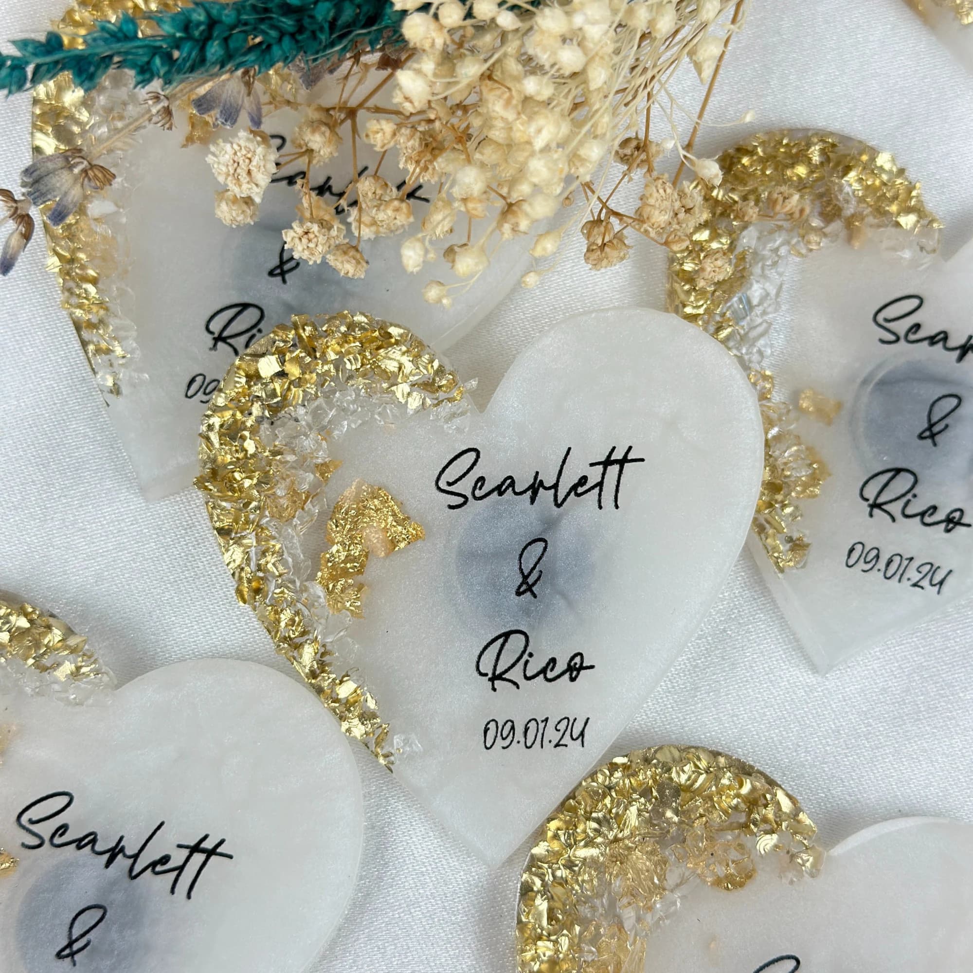 Personalized Heart Epoxy Magnet, Wedding Favor, Save The Date - image 4