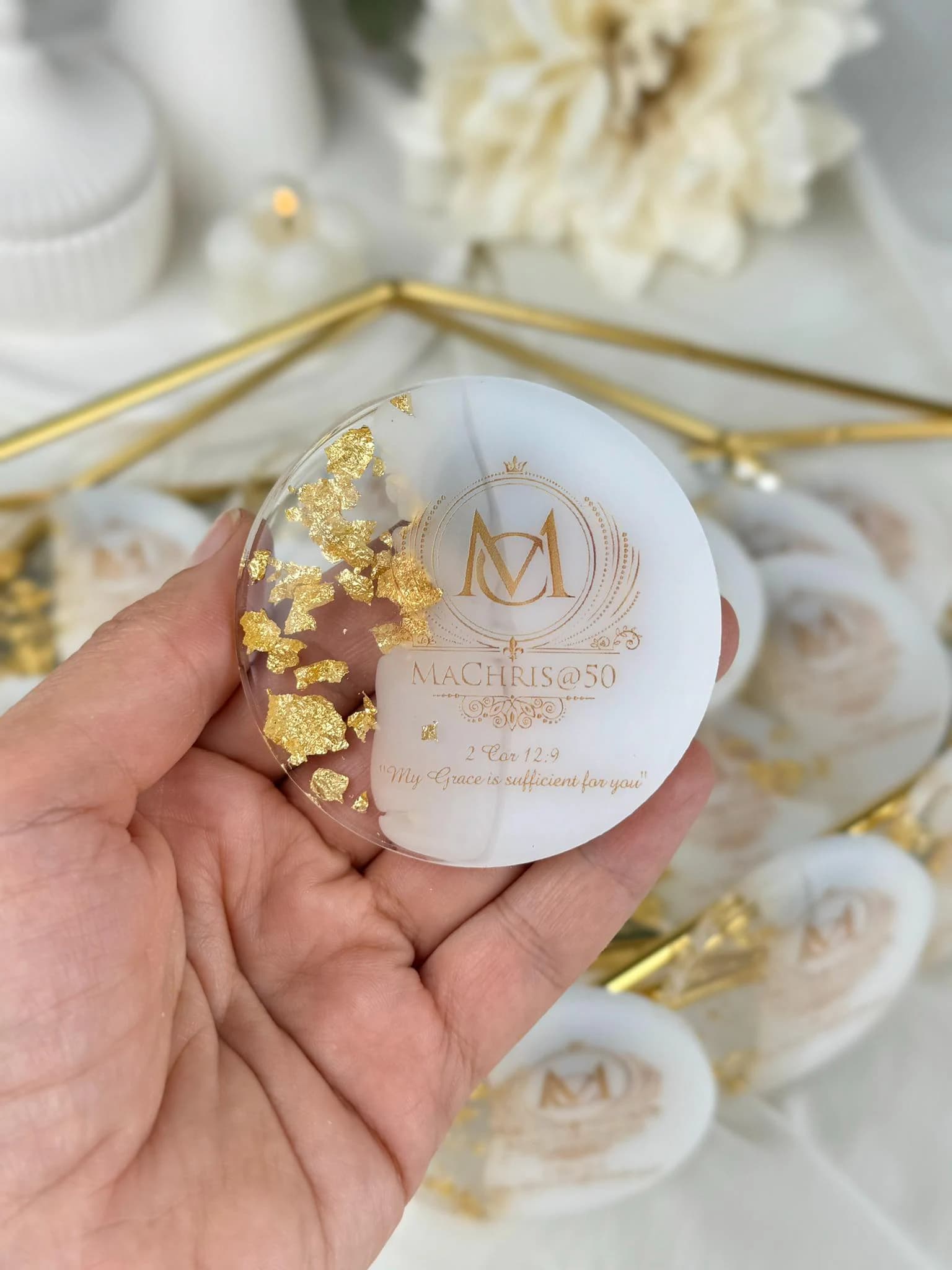 Golden Luxury Magnet, Wedding Favors,Personalized Gift Epoxy Magnet,Engagement Favors,Epoxy Magnet,Anniversary Favors,Islamic Favors Magnet