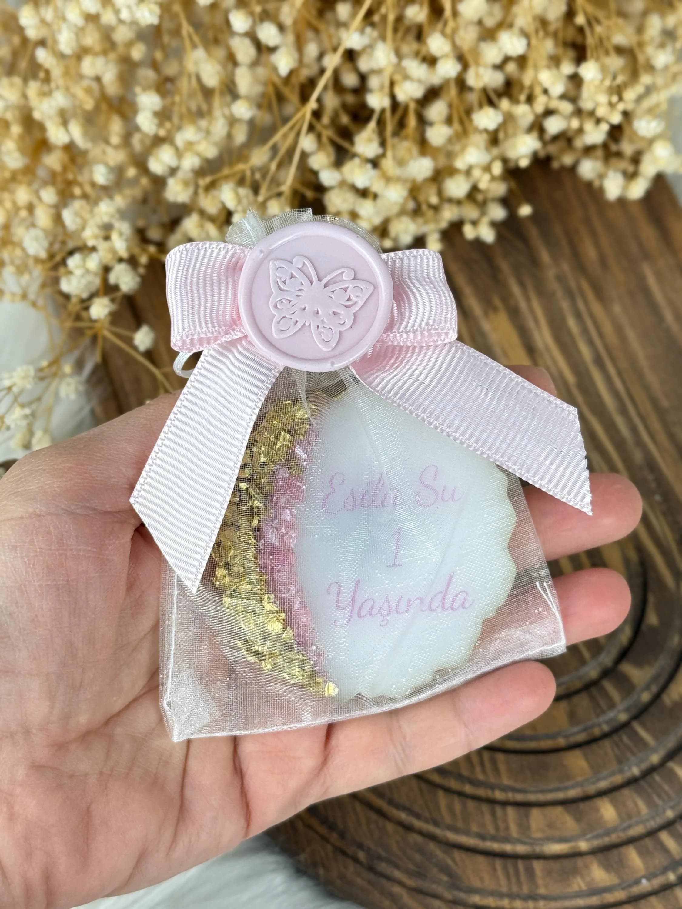 Welcome Baby Epoxy Magnet with Organza pouch, BabyShower Gifts, Personalized Gifts, Girl/Boy Baby Custom Fridge Magnet Favor, Party Favor