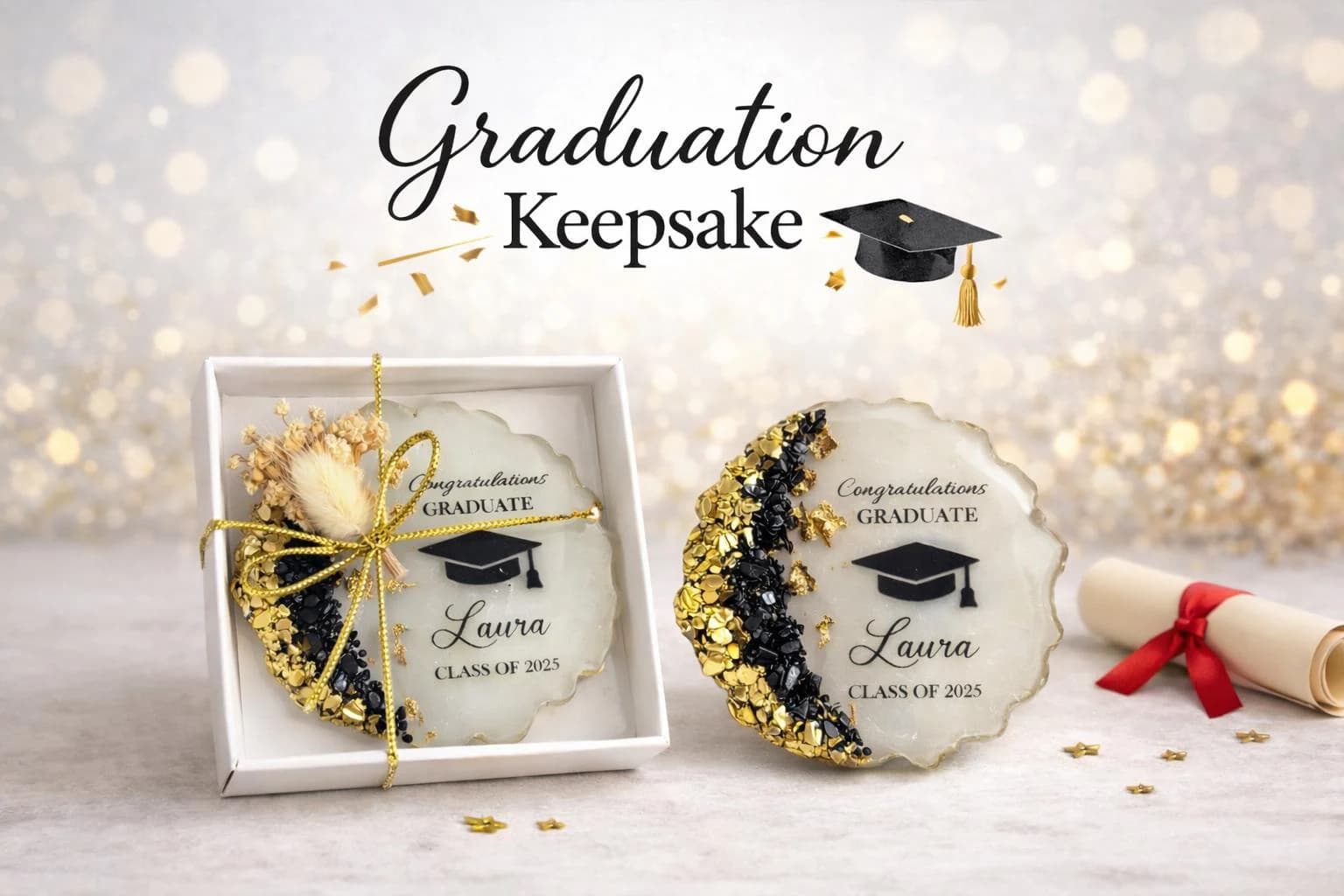 Personalized Graduation Magnet Gift, Class of 2025 Souvenir, Custom Graduate Favor, Graduation Keepsake Magnet