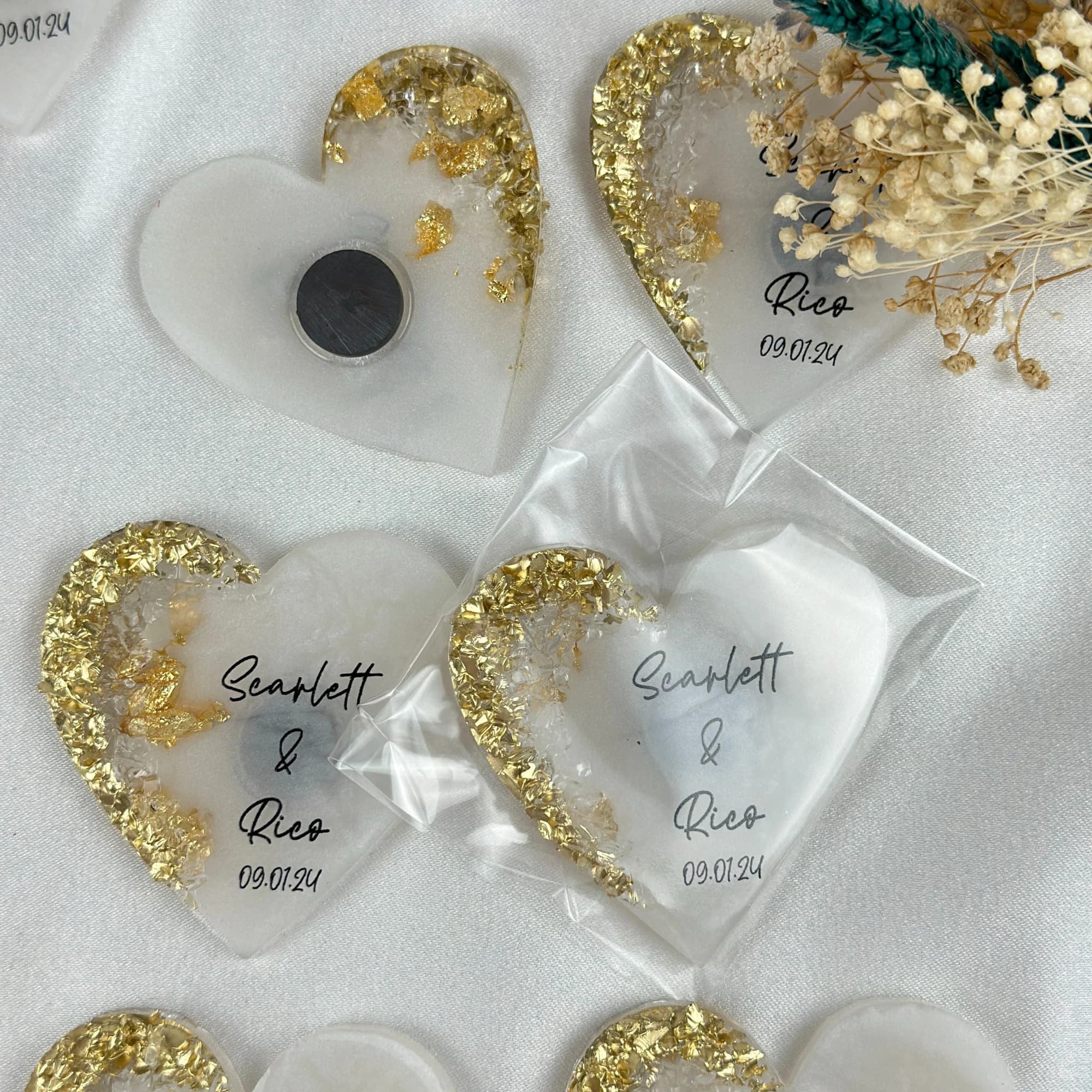 Personalized Heart Epoxy Magnet, Wedding Favor, Save The Date - image 3