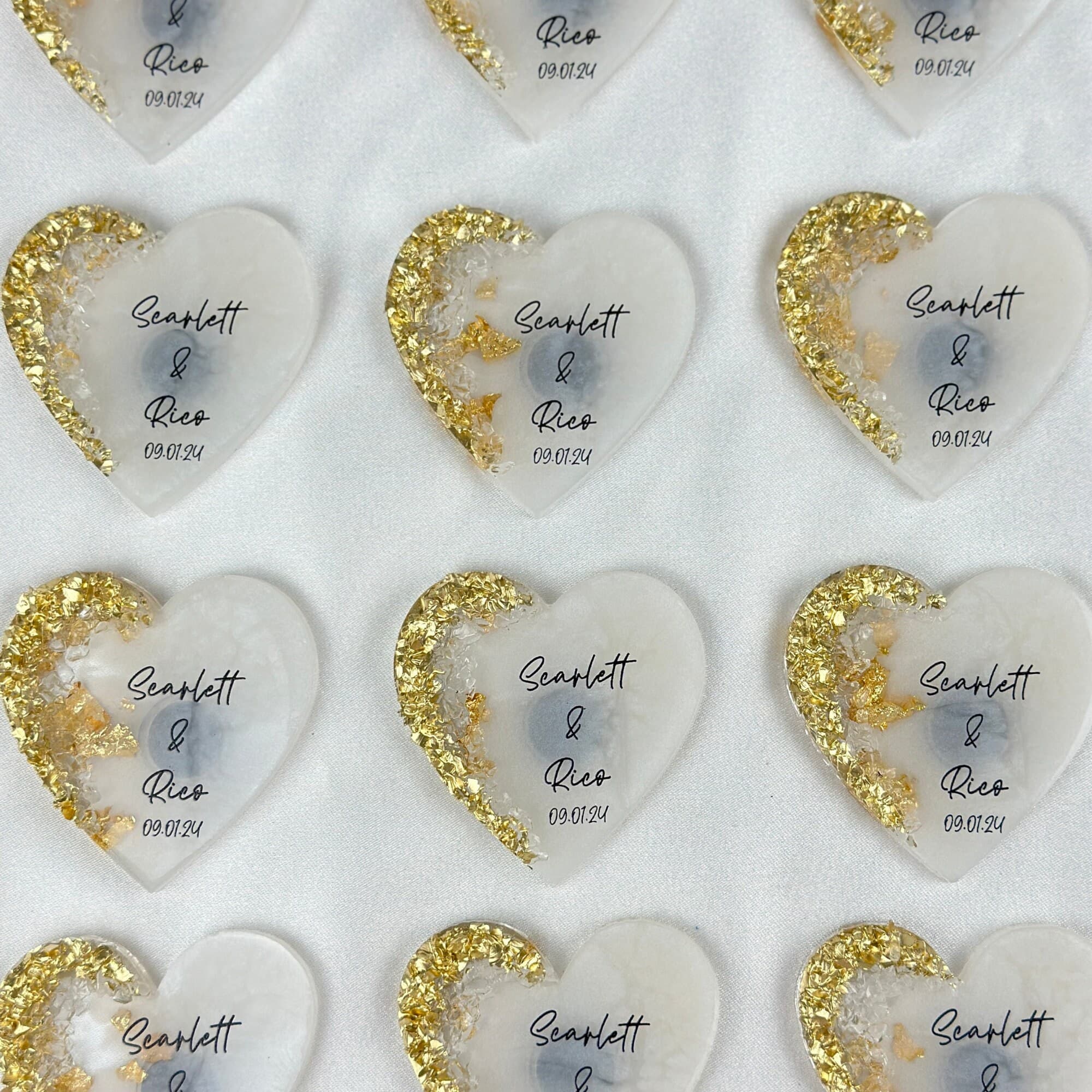 Personalized Heart Epoxy Magnet, Wedding Favor, Save The Date - image 5