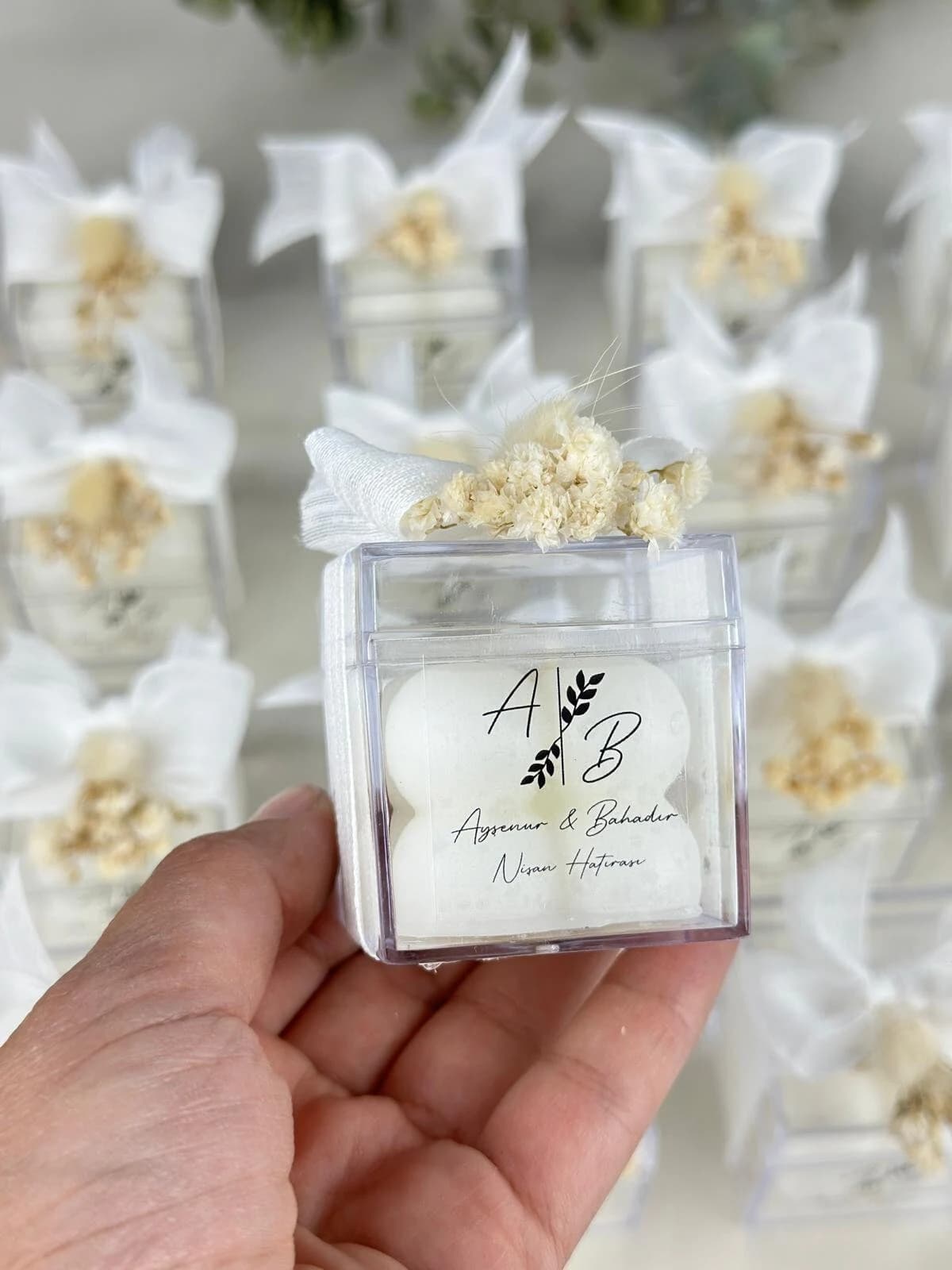 Vanilla Bubble Boxed Candle, Wedding Favors, Bridal Shower Gifts, Handmade Candles, Elegant Party Favor, Bulk, Personalized Guest Gifts