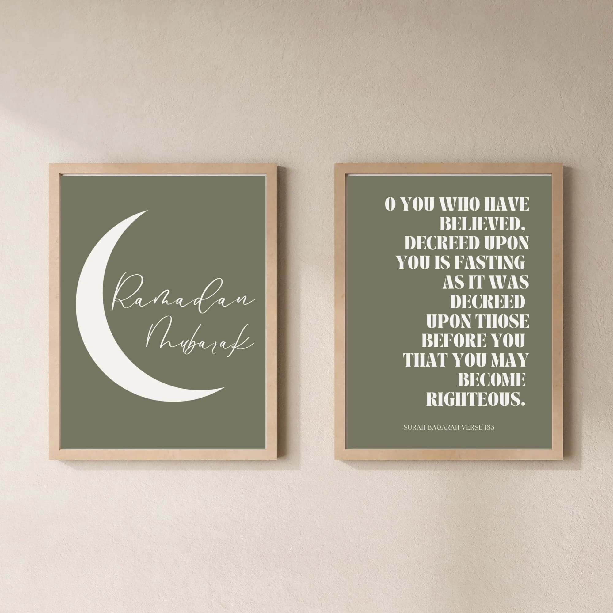 Ramadan Mubarak Poster Set: Minimalist Islamic Home Decor (Digital Download)