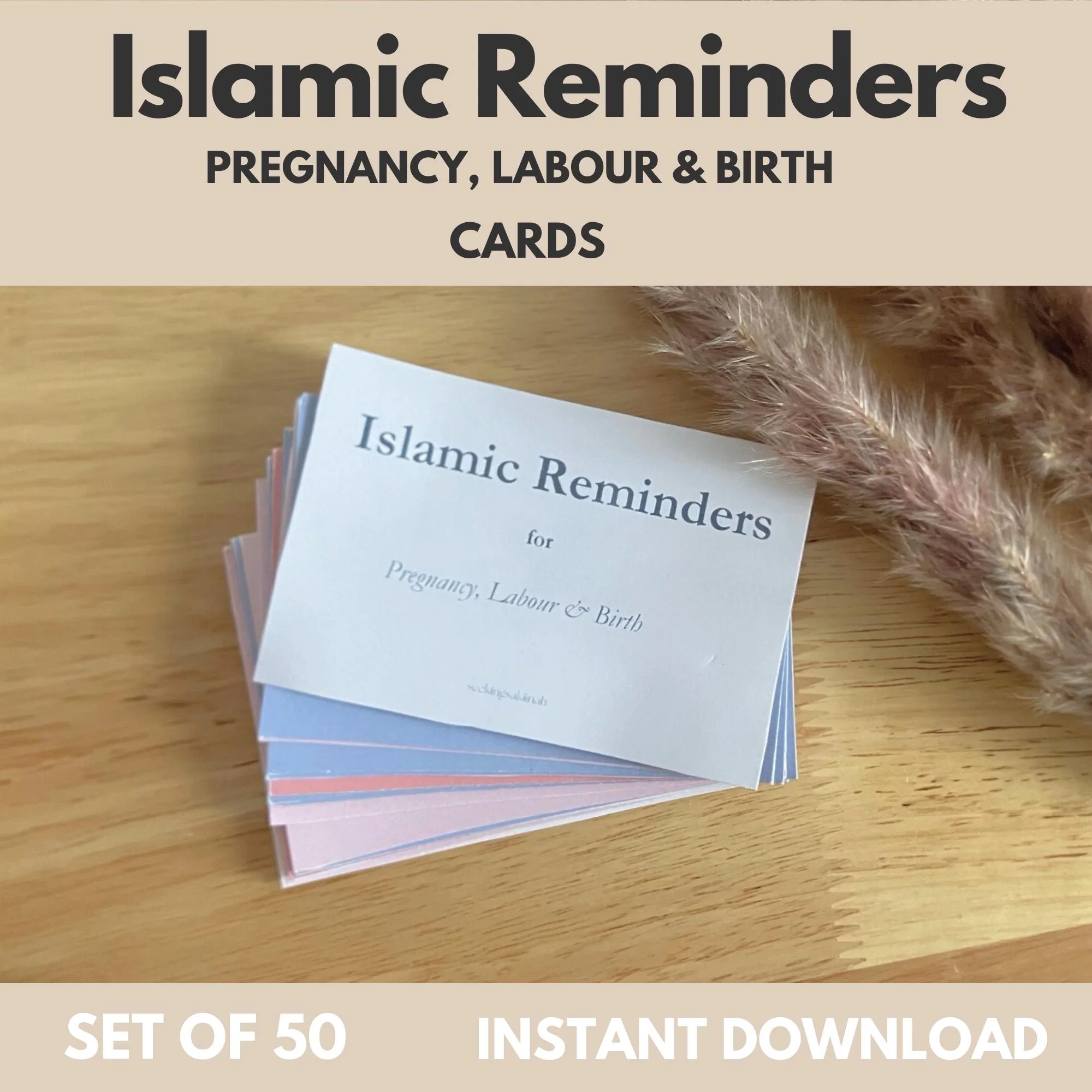 Islamic Pregnancy Reminders Cards: Muslim Birth Reminders (Instant Download)