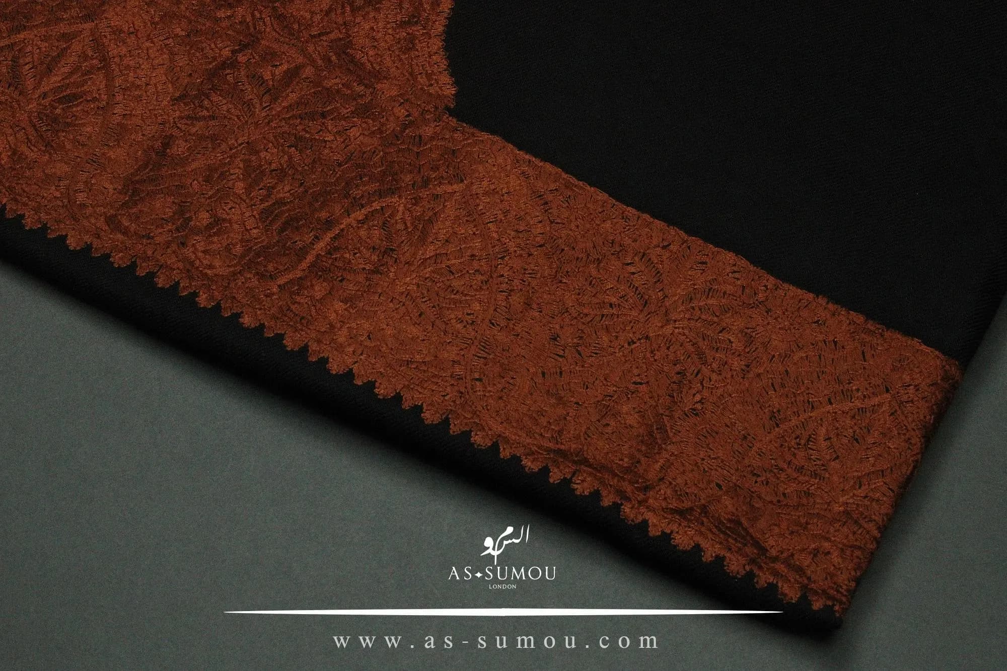 Authentic Black Yemeni Shemagh Embroidered Scarf Amazing Keffiyeh Imamah Massar Ghutra Mashada Islamic Arabic Attire Outfit ET8231 - image 3